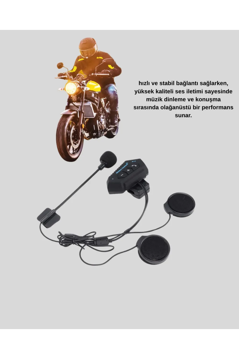 Bt22 Kablosuz Kask Kulaklığı – Bluetooth 5.0, Intercom, Su Geçirmez Ve Uzun Ömürlü Batarya