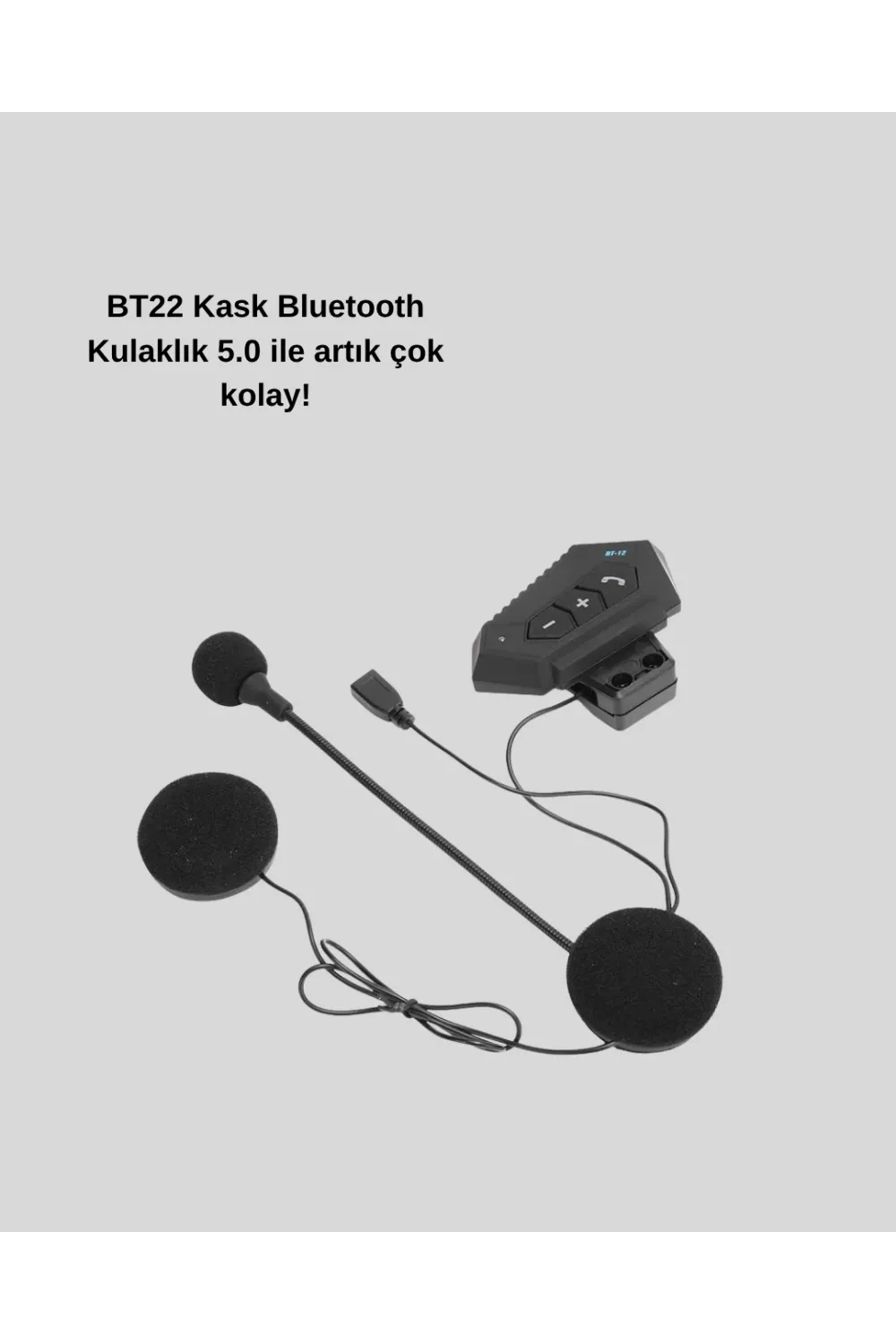 Bt22 Kablosuz Kask Kulaklığı – Bluetooth 5.0, Intercom, Su Geçirmez Ve Uzun Ömürlü Batarya