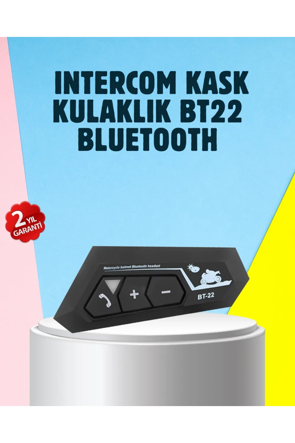 Bt22 Motosiklet Kask İçi Bluetooth Kulaklık İnterkom Destekli