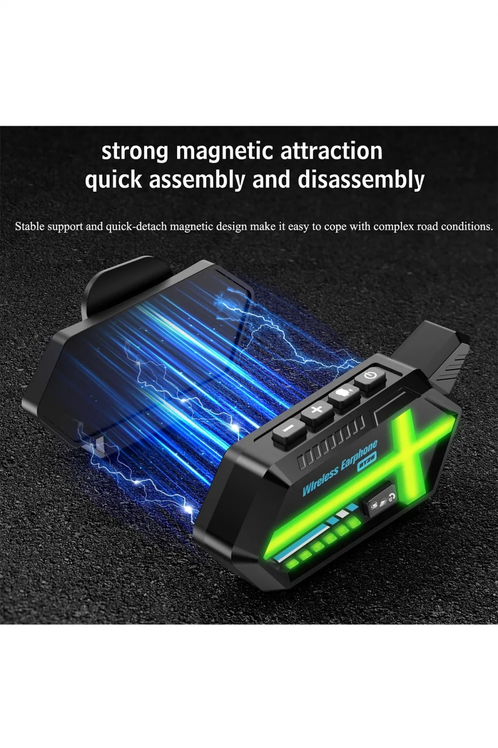 Bt26 Motosiklet Kask Kulaklık Bluetooth Rgb Işıklı 2 Eşleşme Özellikli 1000 Mah Intercom