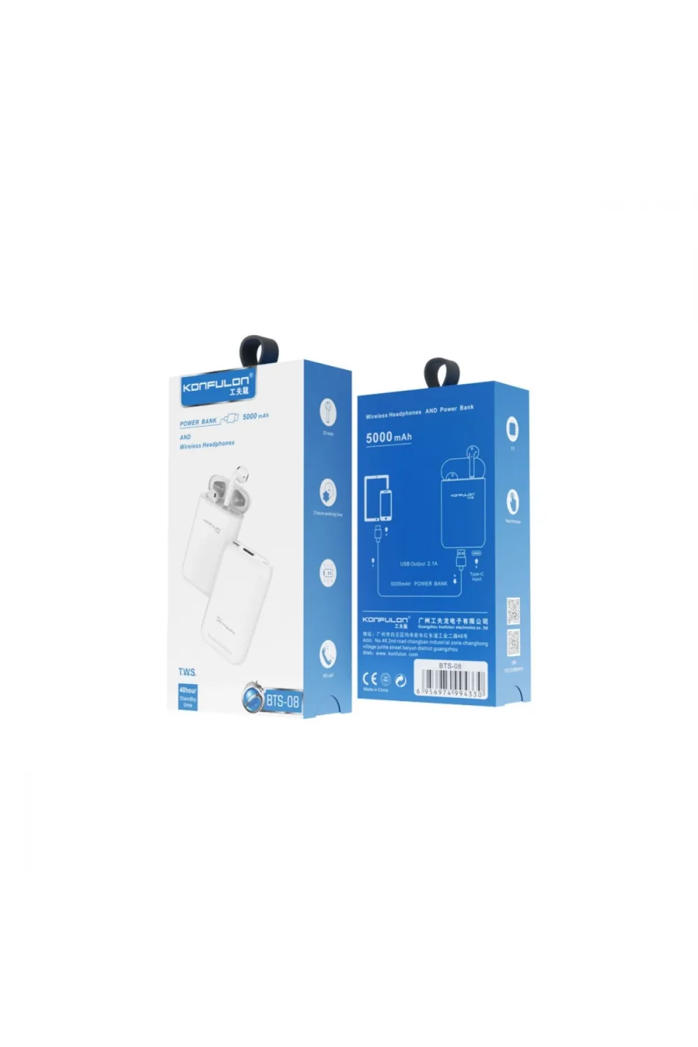 Bts08 Kablosuz Airpods Kulaklık Powerbank 5.000 Mah