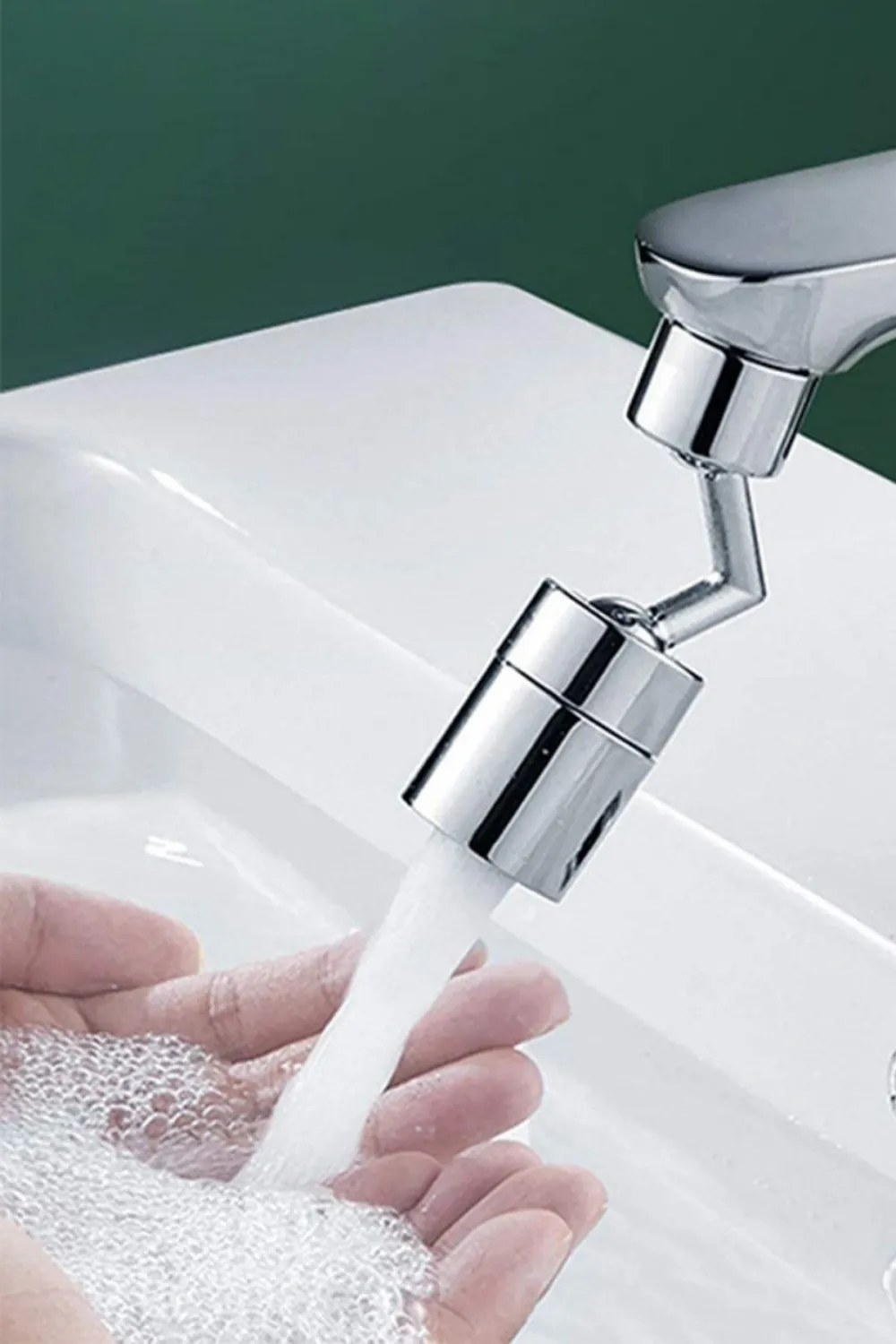 Buffer Krom Görünümlü Plastik Kolay Yerleştirilebilen Banyo Tuvalet Bahçe Fonksiyonlu Musluk Başlığı