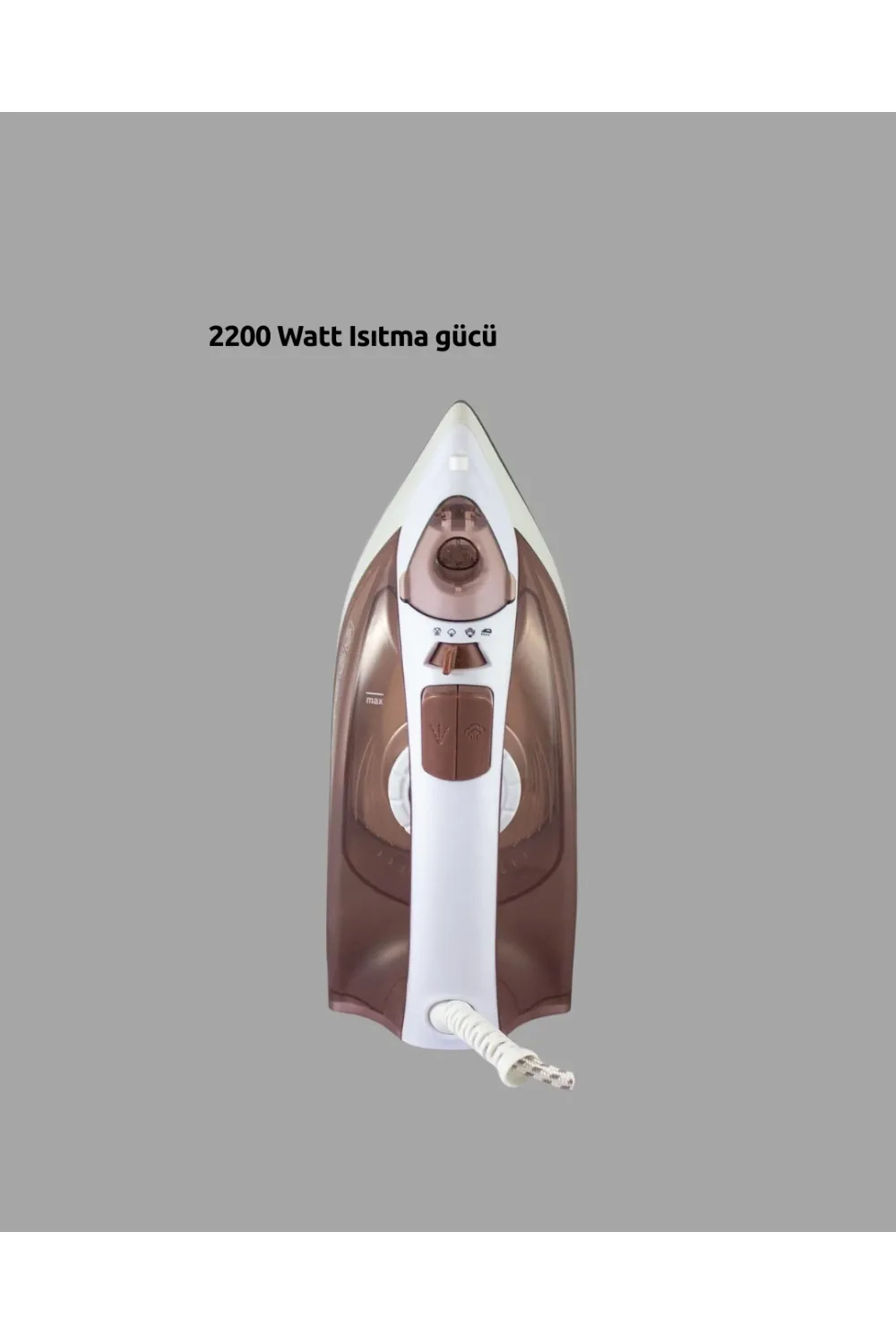 Buharlı Ütü 2200w Seramik Taban 300 Ml Kahverengi Dikey Ütüleme