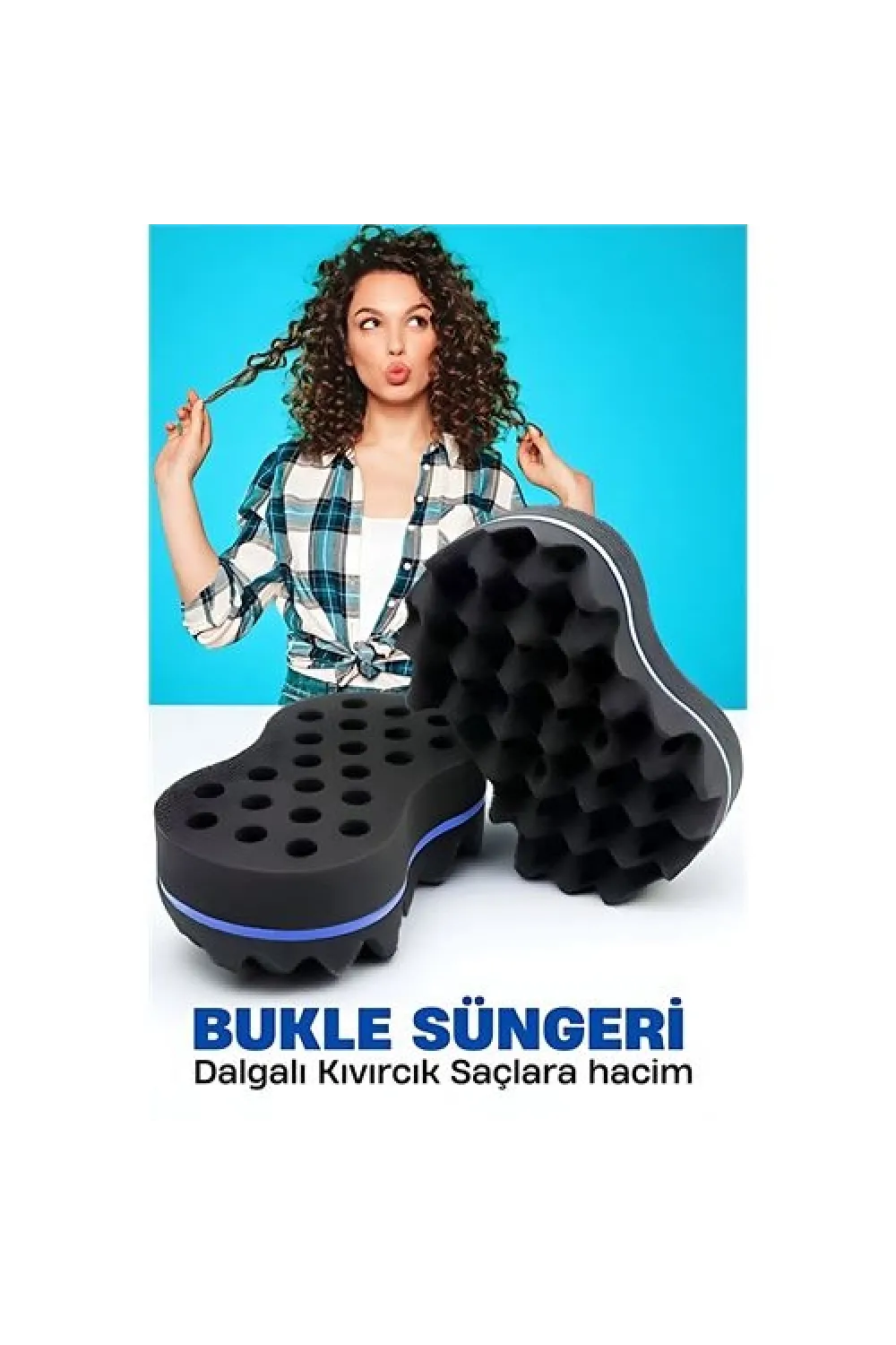 Bukle Süngeri Dalgalı Kıvırcık Saçlara Bakım Süngeri 721591
