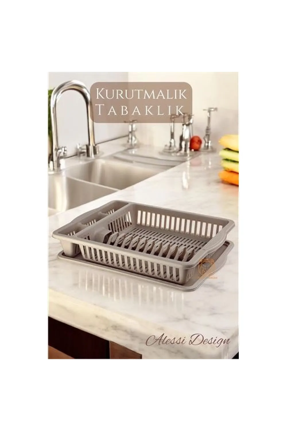Bulaşık Durulama Sepeti Tabaklık Bulaşık Kurutmalık KAHVE Alessi 715438