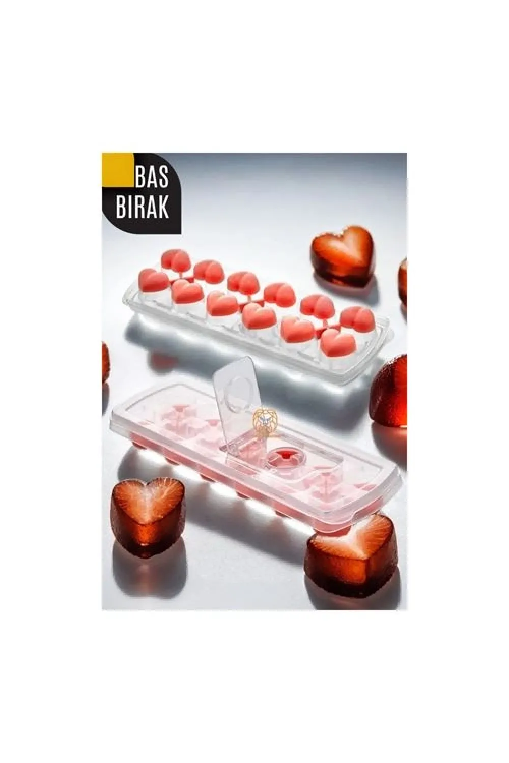 Buz Kalıbı - Bas-Bırak Kapaklı Silikon Buz Kalıbı 720630