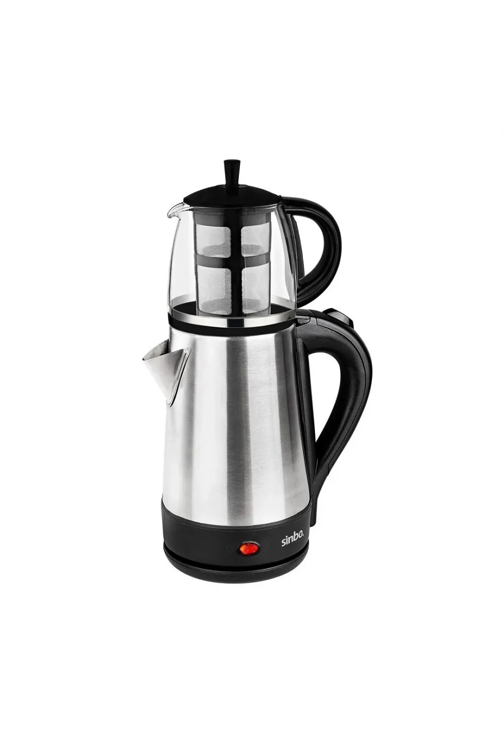 Cam Demlikli Elektrikli Çelik Çaycı Seti 1600w - 1.7lt - 0.7lt  Stm-5836