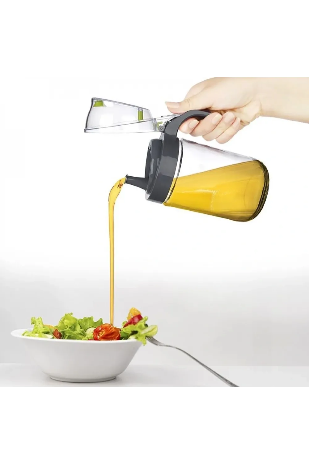Cam Yağdanlık - Kulplu Sirkelik Sosluk 660ml