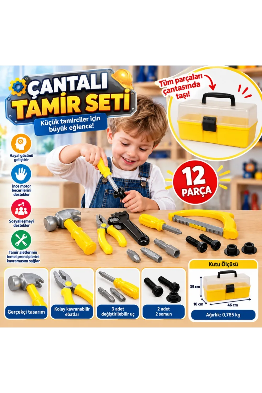 Çantalı Tamir Seti 12 Parça