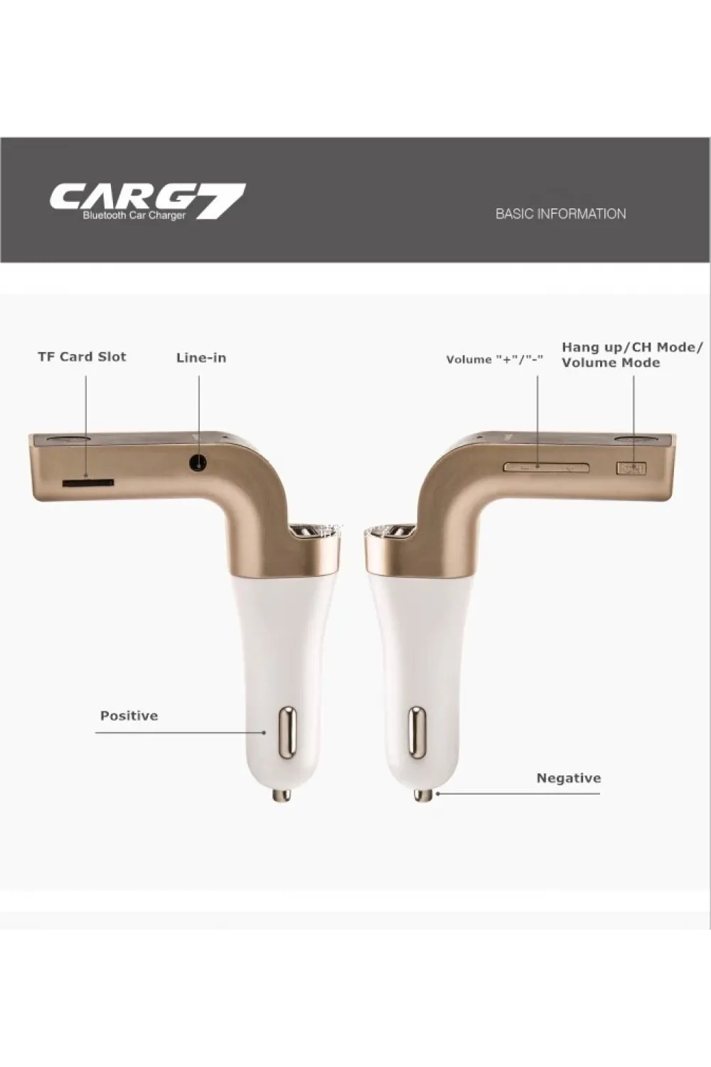 Carg7 Bluetooth Araç Fm Transmitter Usb Girişli