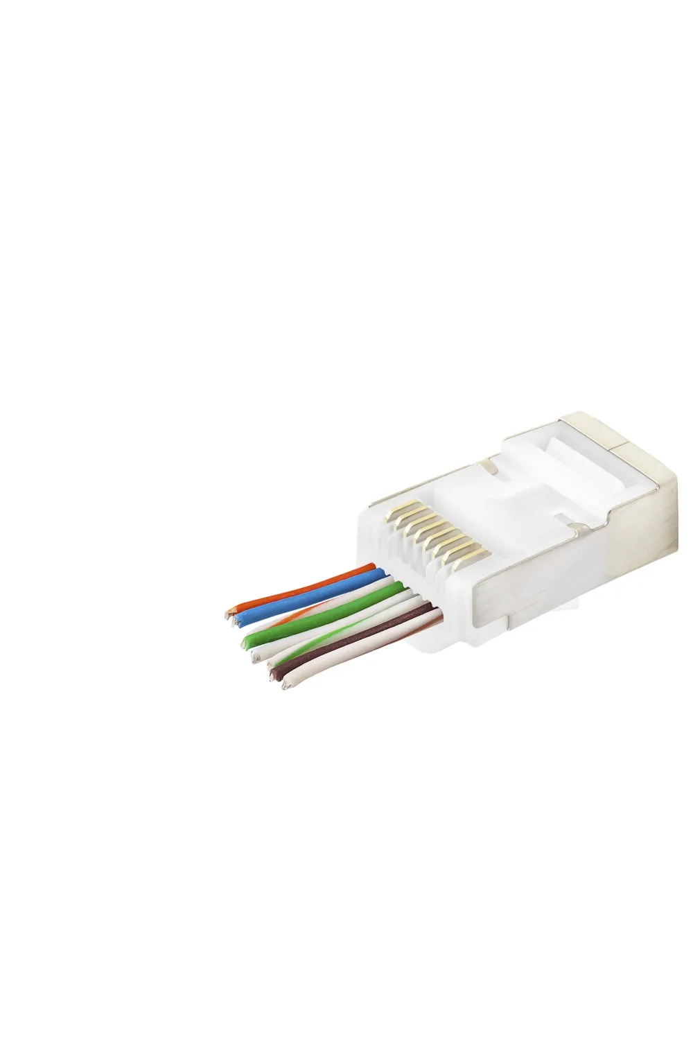 Cat6E Ez Rj45 Metal Konnektör 100 Adet Plastik Kutu - Beyaz ND2422