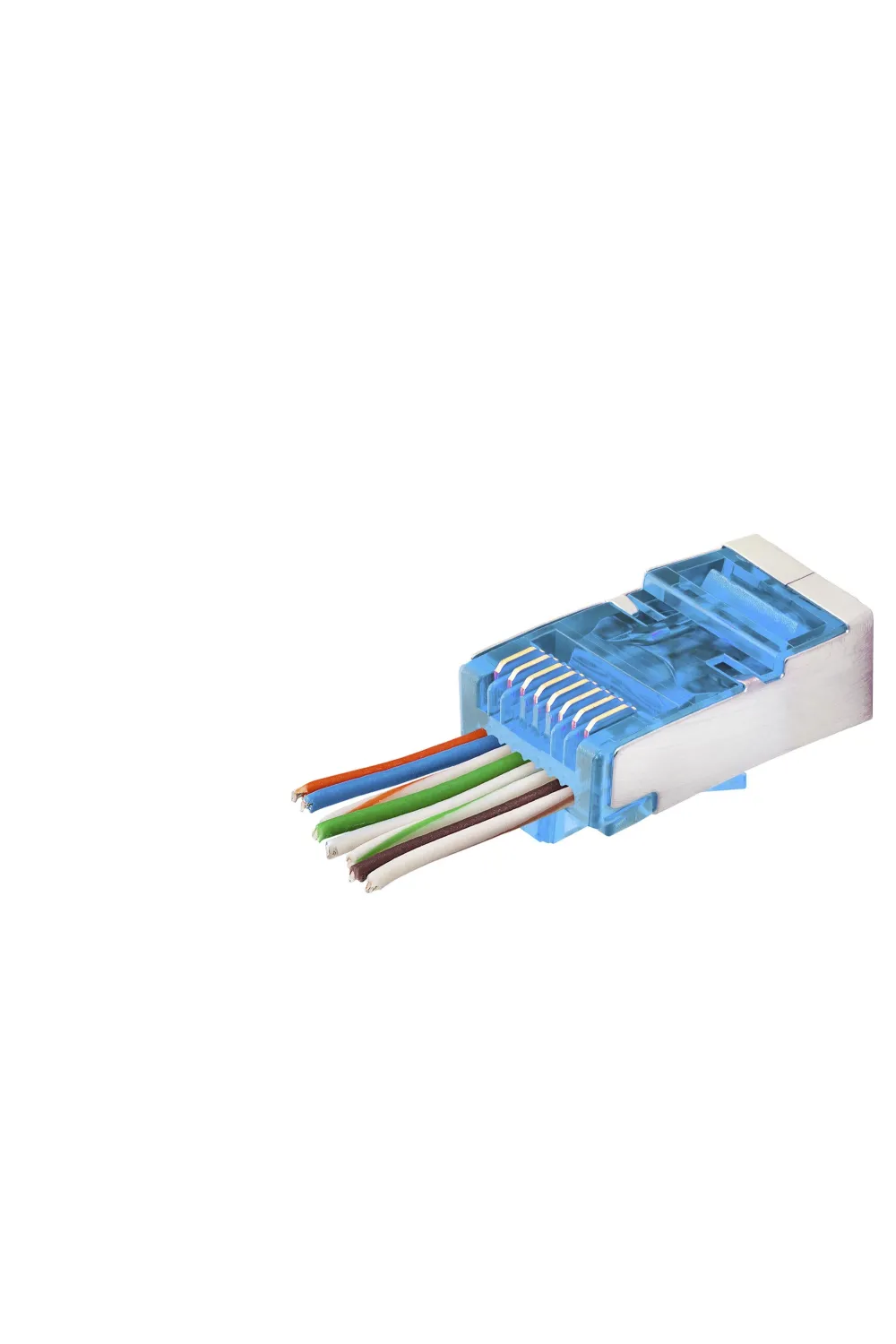 Cat6E Ez Rj45 Metal Konnektör 100 Adet Plastik Kutu - Mavi ND2420