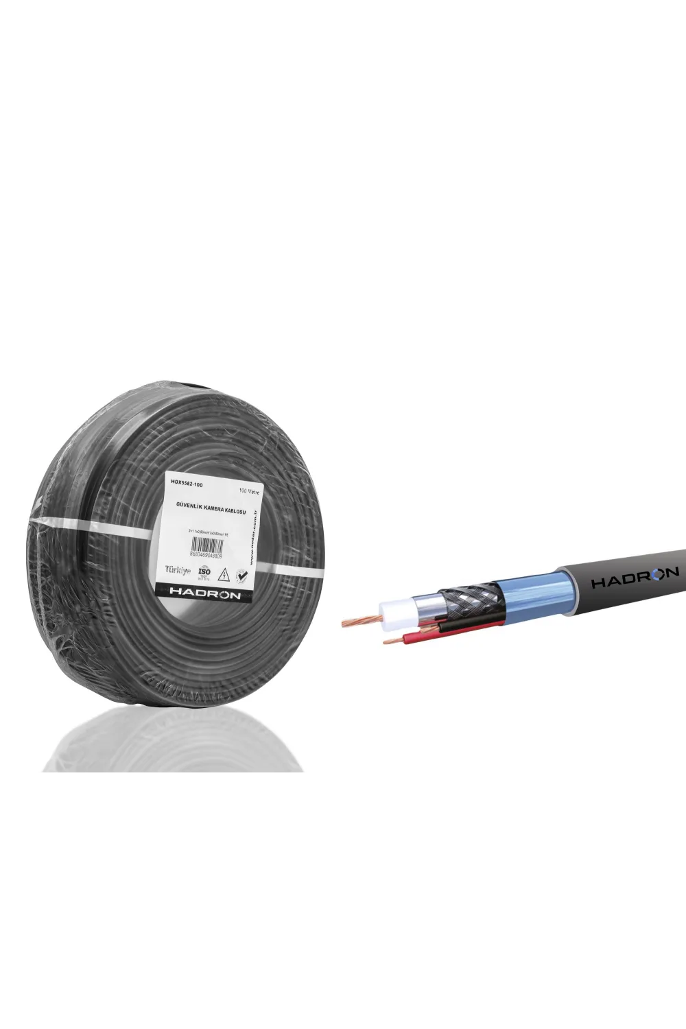 Cctv Kablo Mini Coax Eco Cca Pe 2X0.50 Mm Dış Mekan 100 M - Siyah HDX5582-100
