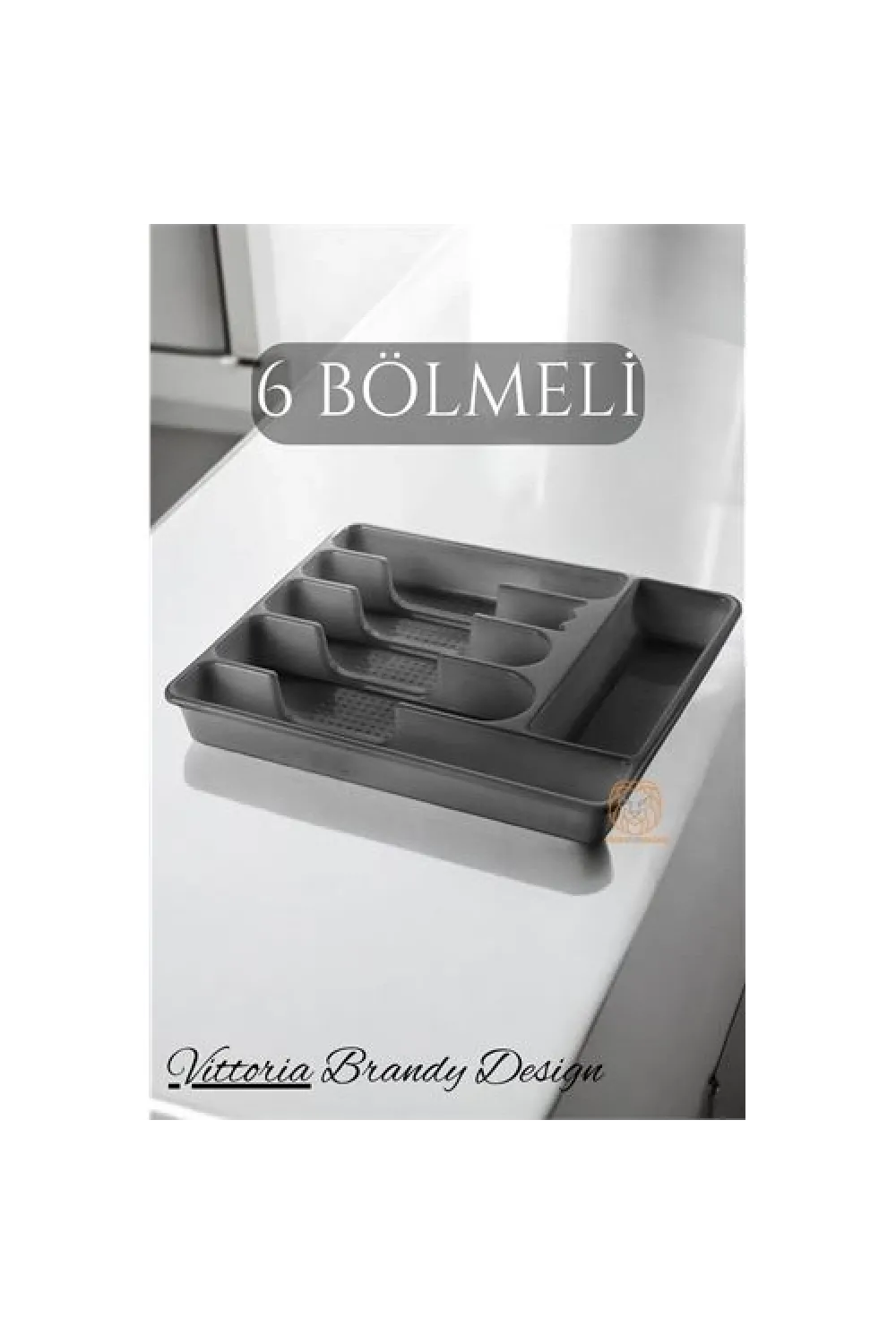 Çekmece İçi Kaşıklık Kepçelik 6 Gözlü GRİ 720905