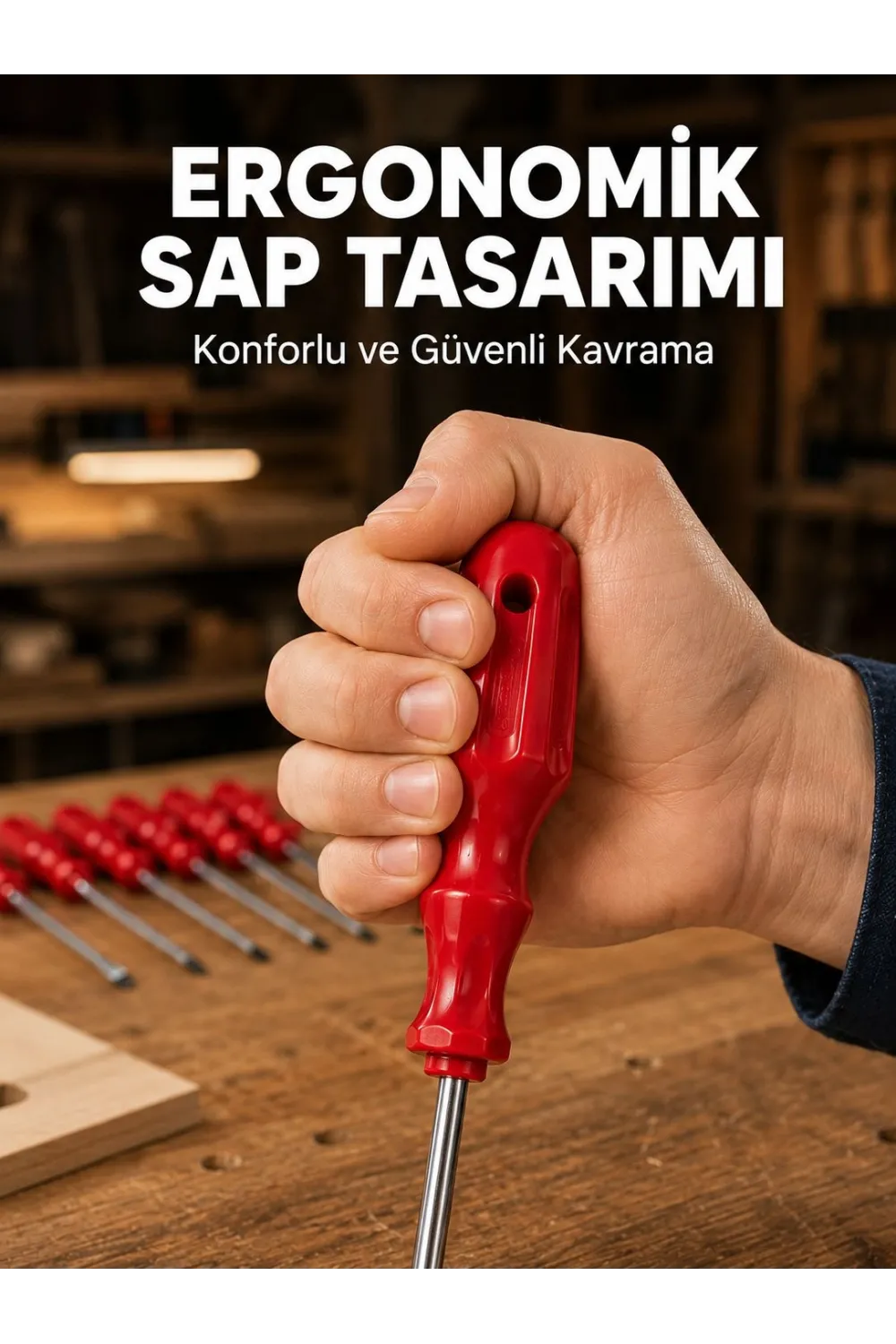 Çelik 7li Tornavida Seti Ergonomik Sap Profesyonel Kullanım