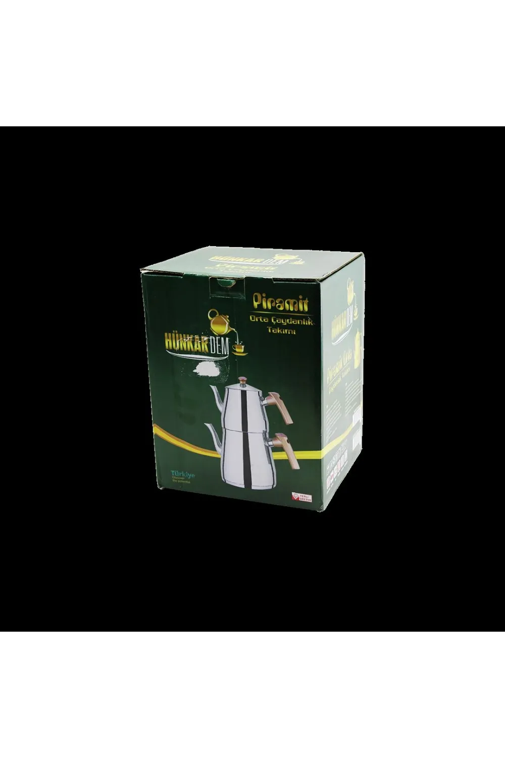 Çelik Çaydanlık Seti (1.1L Üst + 2L Alt) Kendinden Süzgeçli