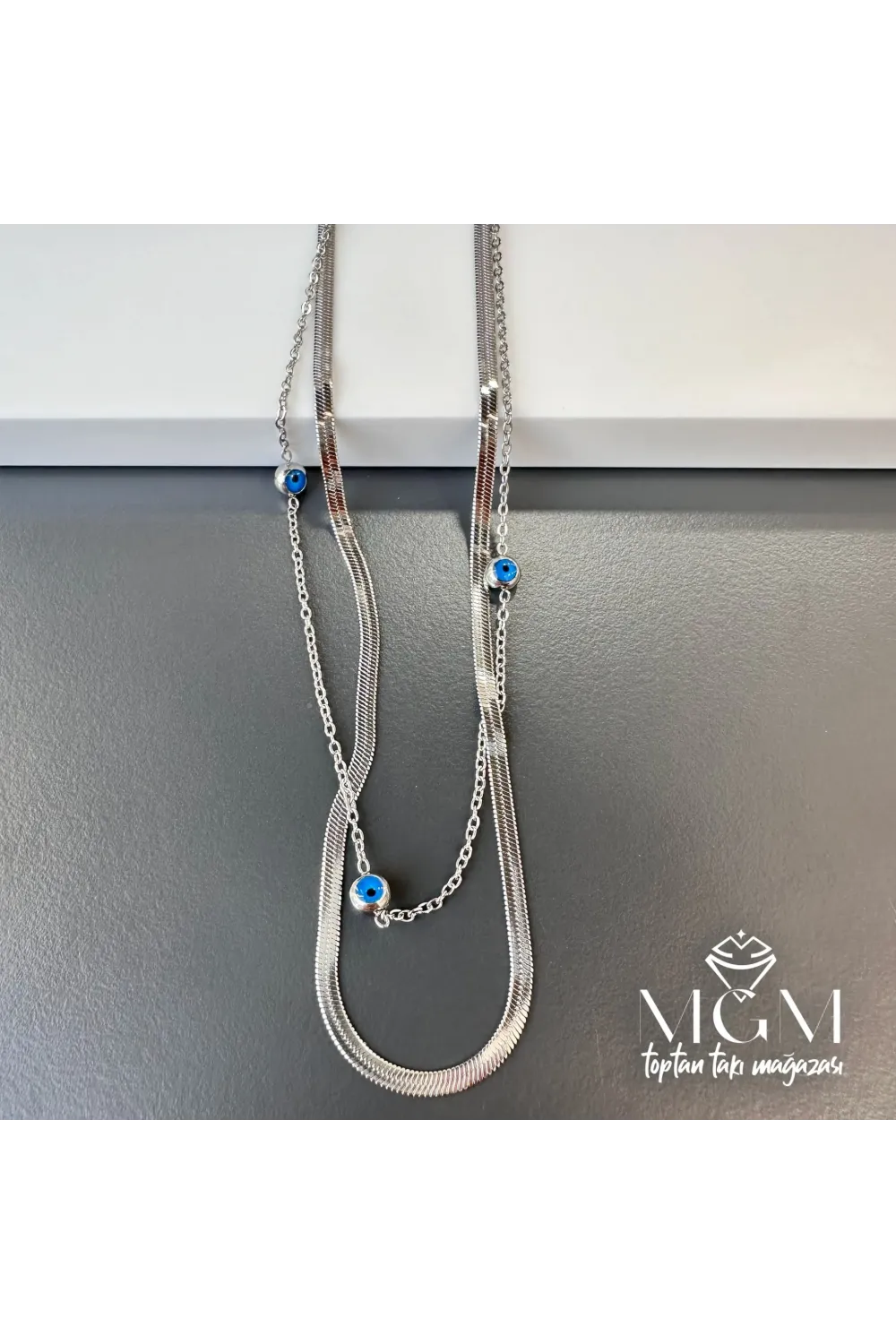 Çelik İkili İtalyan Kolye - Kl0067