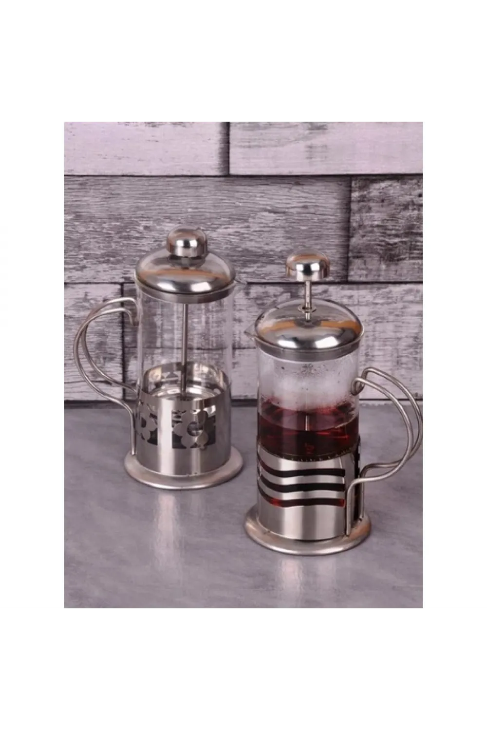 Çelik Kulplu Cam French Press - 350 ml