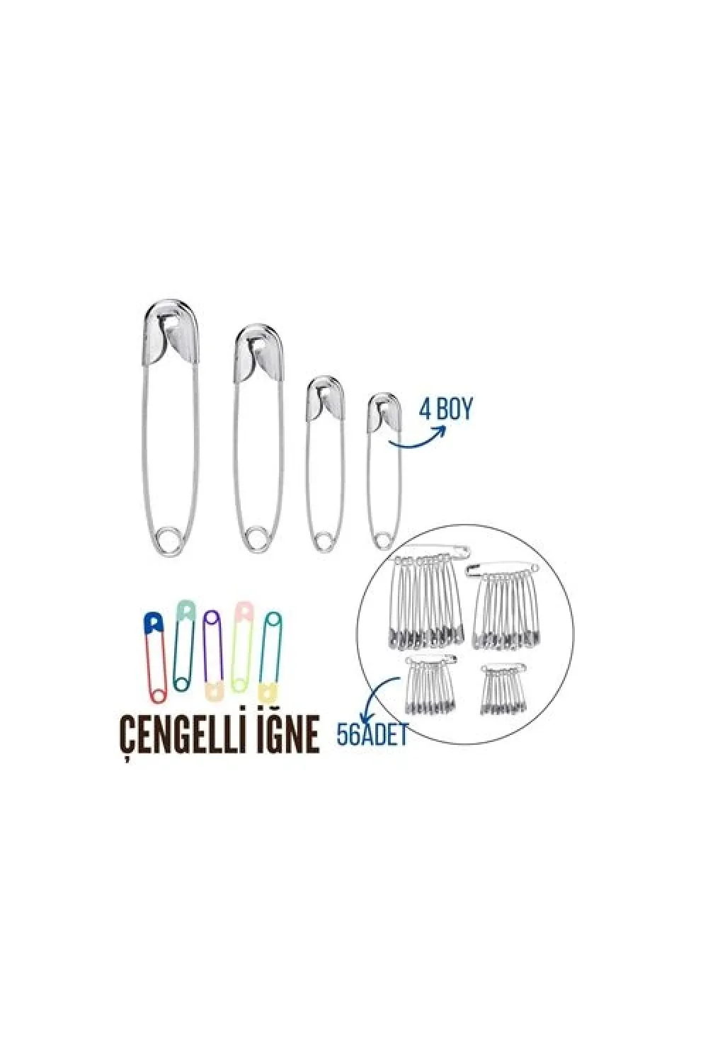 Çengelli İğne 4 Boy 56 Adet 717557