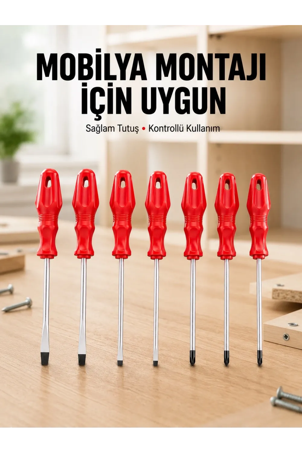 Çeşitli Vidalama İşleri İçin 7li Tornavida Takımı