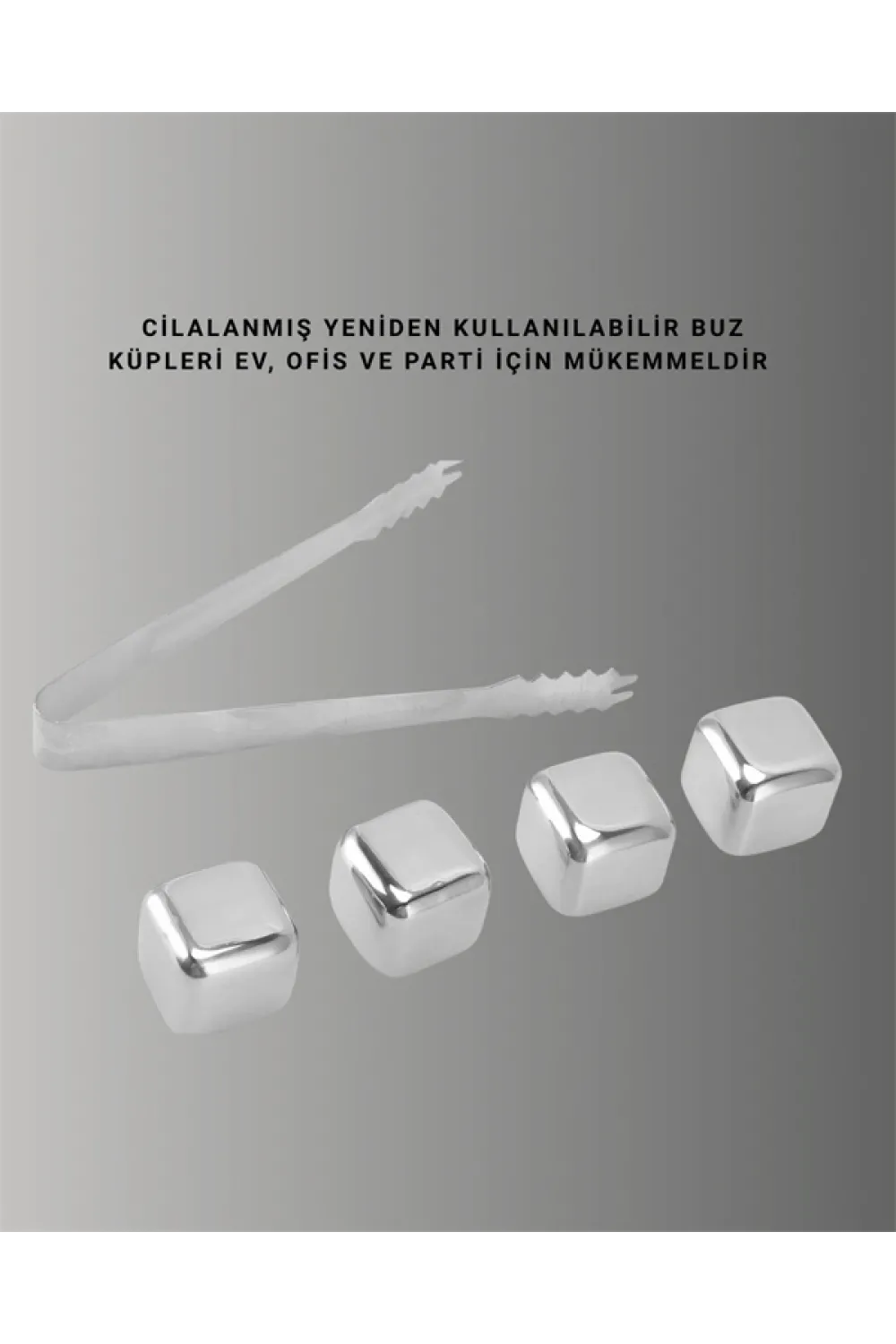 Çevre Dostu Metal Buz Küpü Ve Kullanışlı Klips Seti