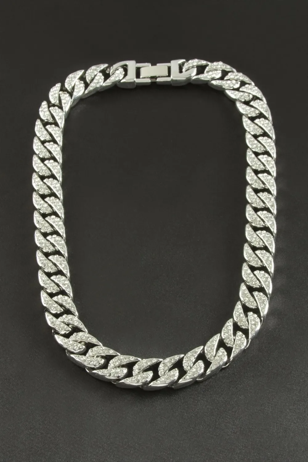Chain Düz Zirkon Taşlı Lüks Çelik Kolye