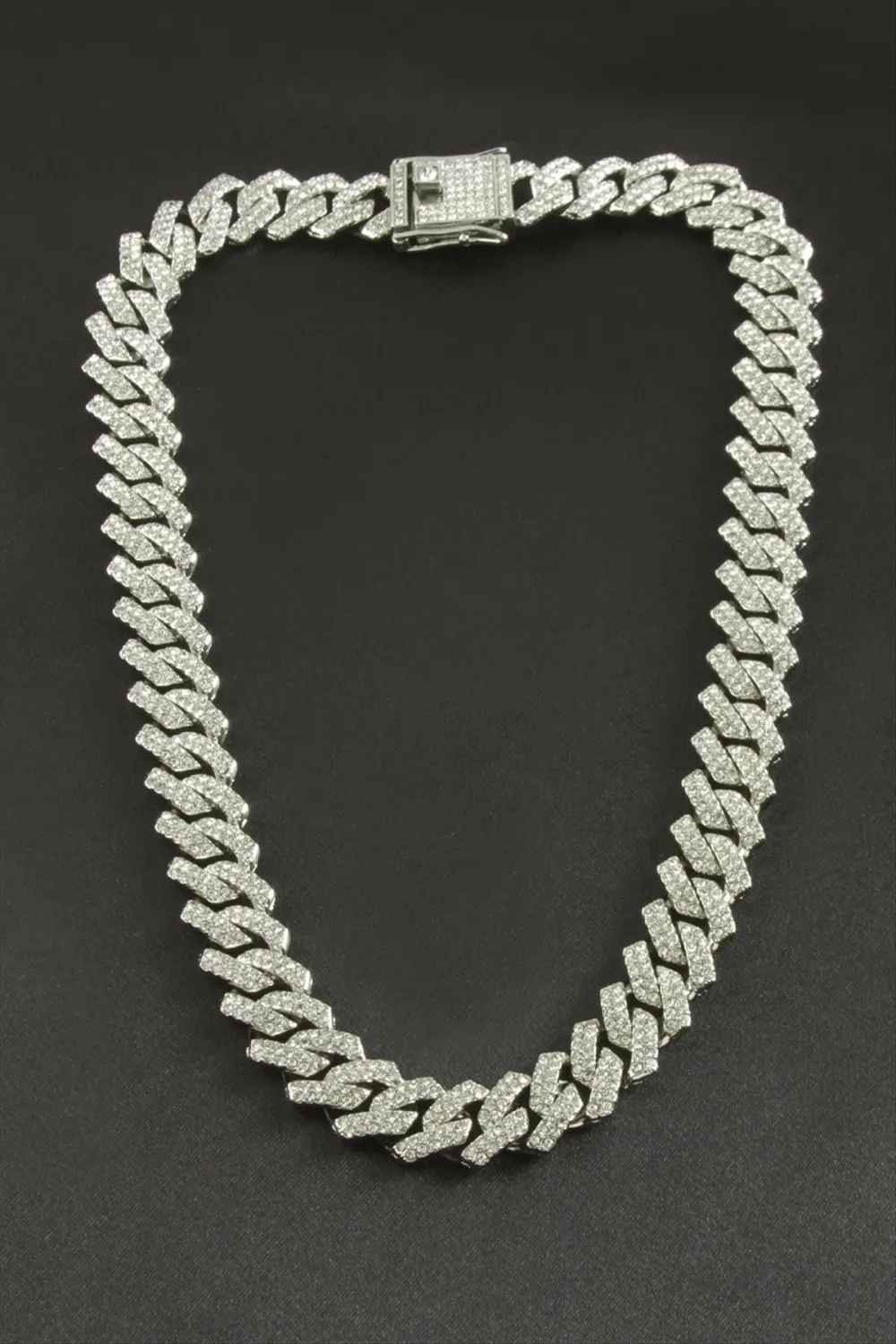 Chain Zikzak Zirkon Taşlı Lüks Çelik Kolye