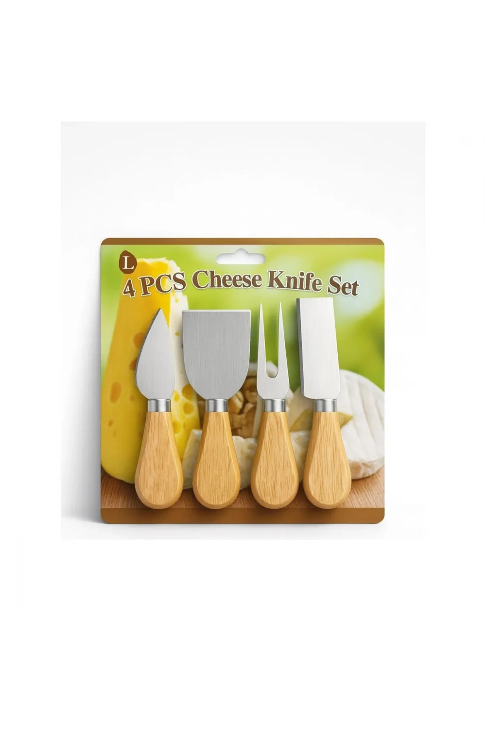 Cheese Knife Set 4pcs Peynir Bıçak Seti Ahşap Bambu Saplı