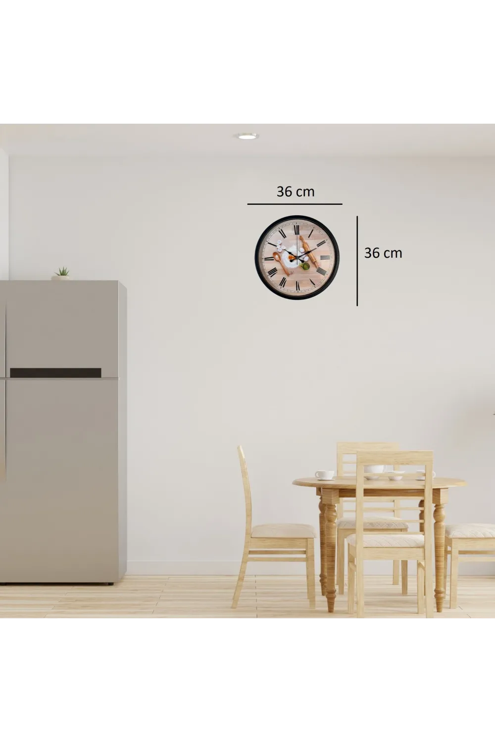 Chef Kitchen Siyah 36 Cm Dekoratif Duvar Saati
