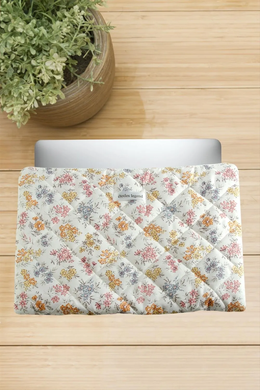 Çiçek Desenli Labtop Bilgisayar Çantası 13*14 inç