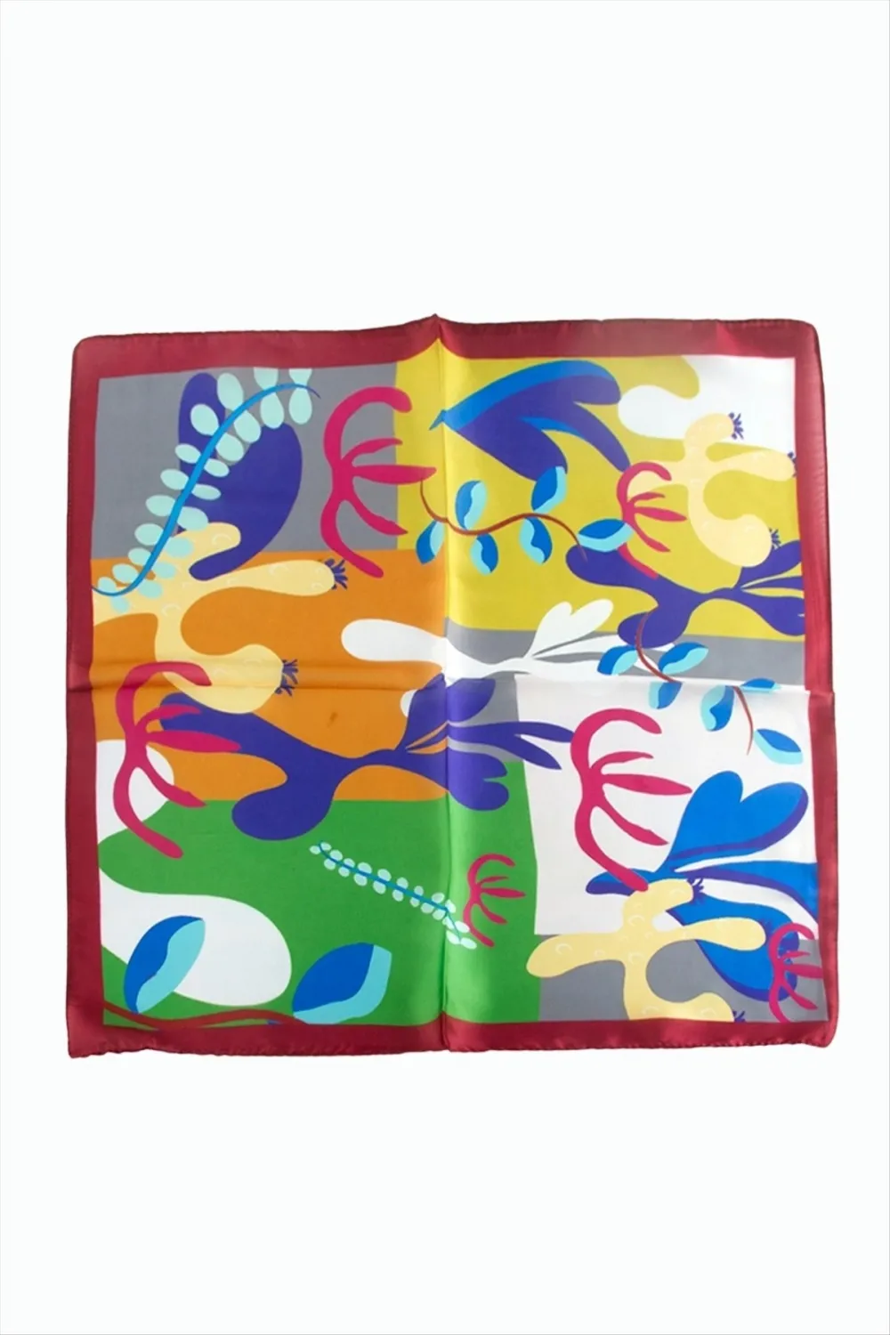 Çiçek Desenli Zr Şifon Fular 50*50 cm