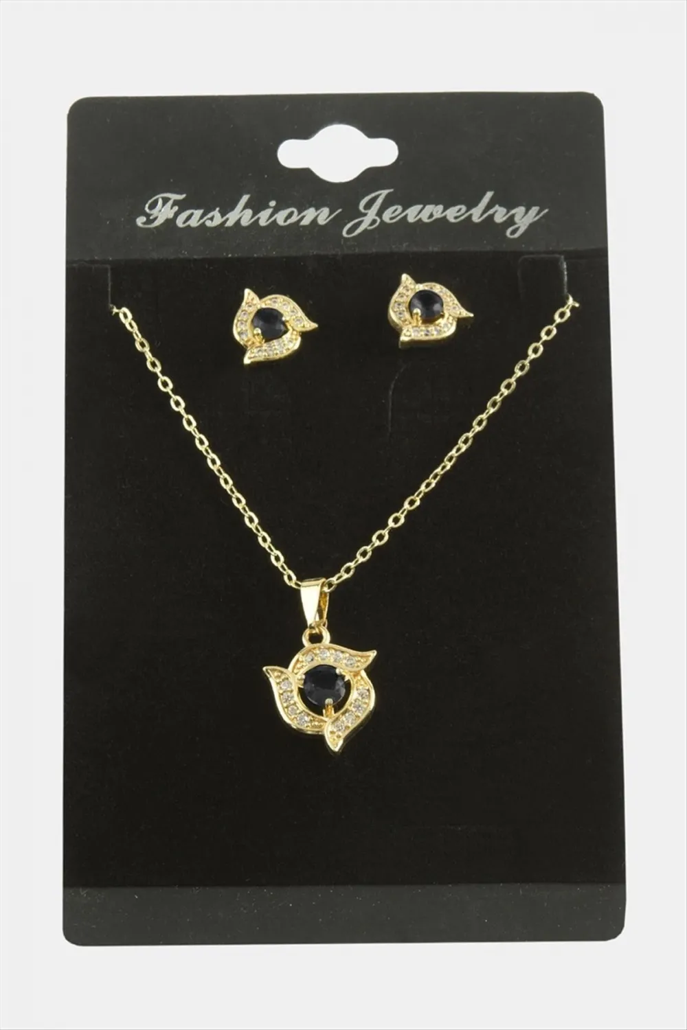 Çiçek Zirkon Taşlı Set Kolye