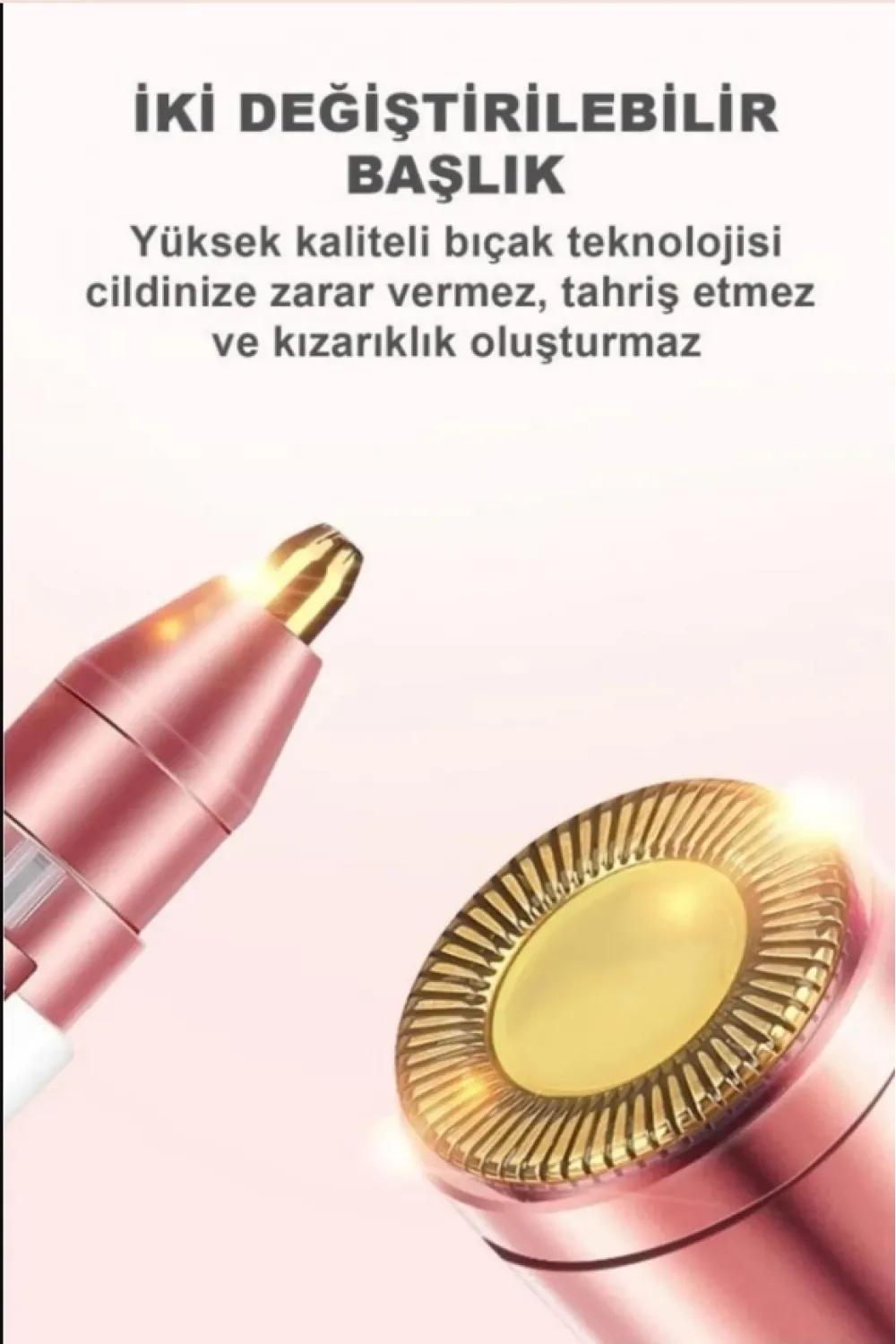 Çift Başlıklı Epilasyon Yüz Çene Işıklı Kıl Tüy Alma Mini Cep Epilasyonu