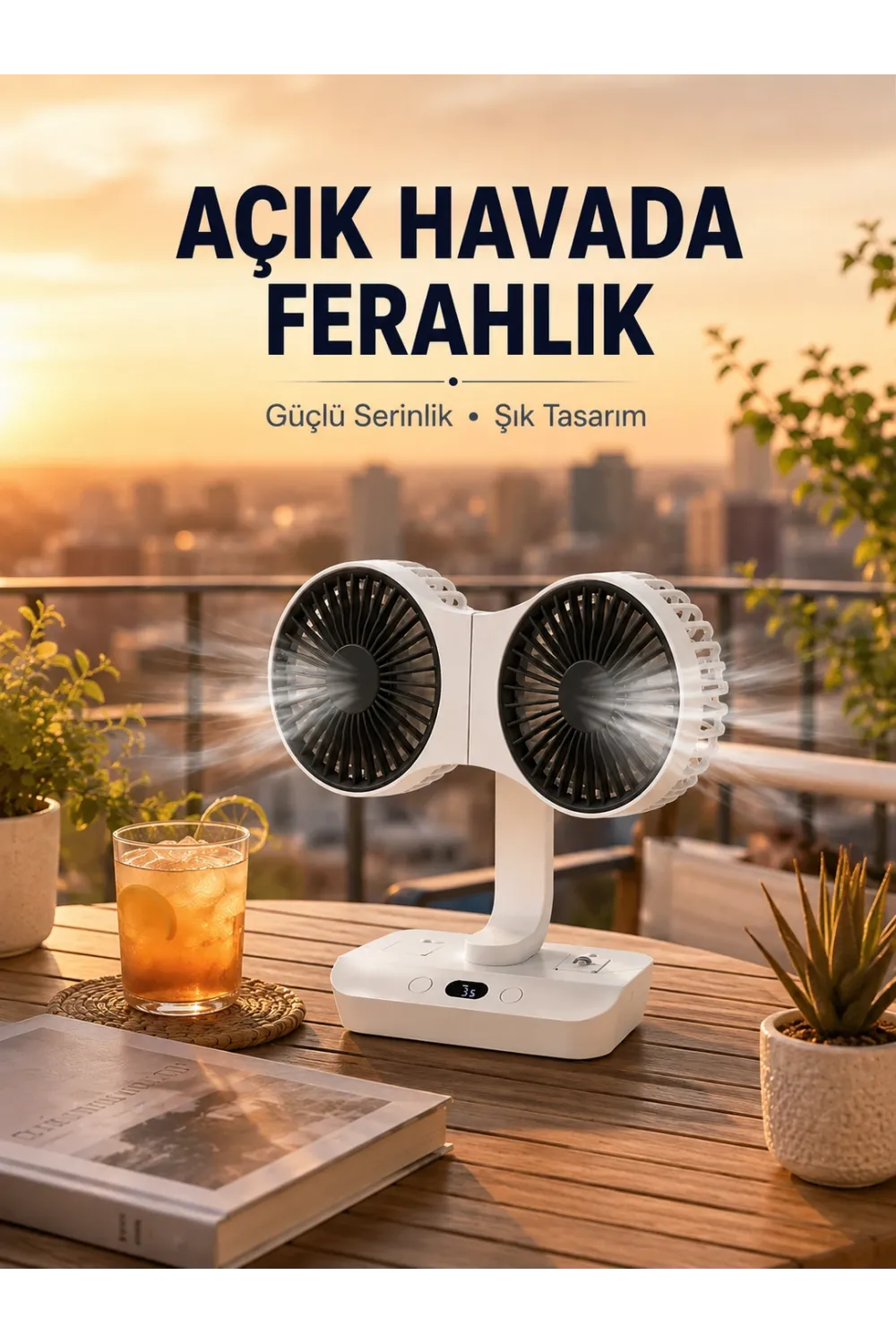 Çift Başlıklı Masa Ve Duvara Monte Edilebilir Vantilatör