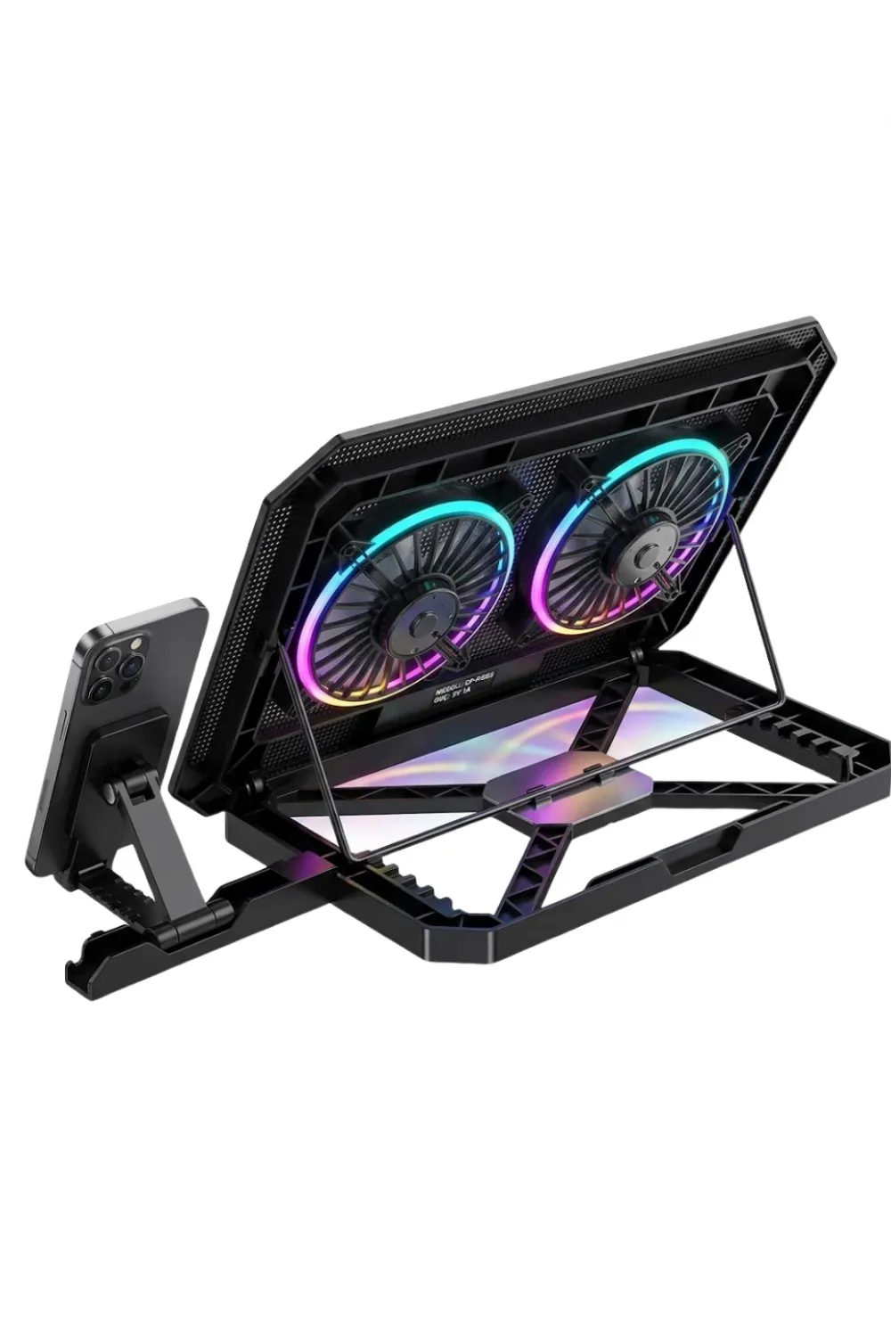 Çift Fanlı Laptop Soğutucu Rgb Işıklı Sessiz Notebook Standı
