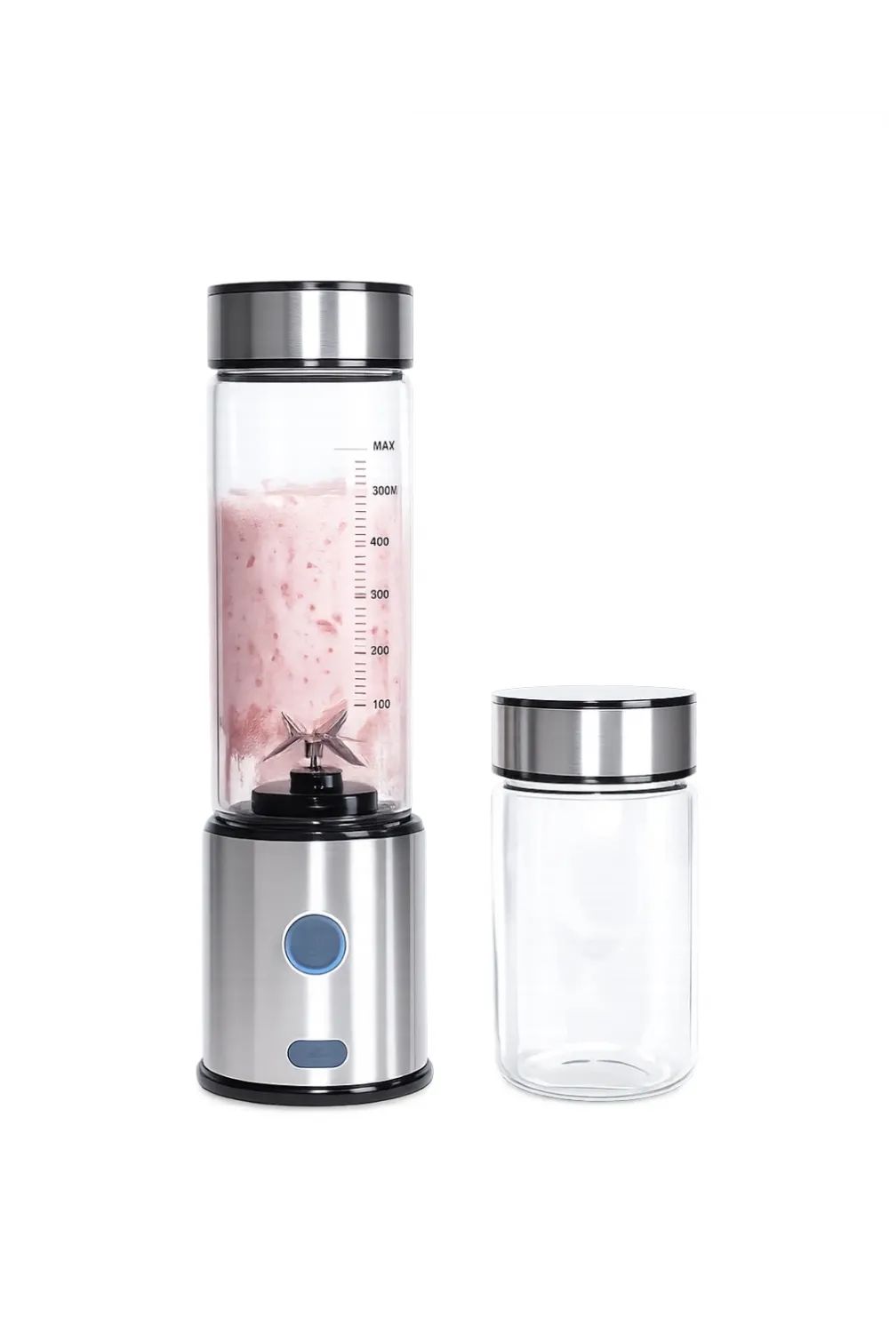 Çift Hazneli Cam Blender Usb Şarjlı Smoothie Ve Buz Kırıcı Blender