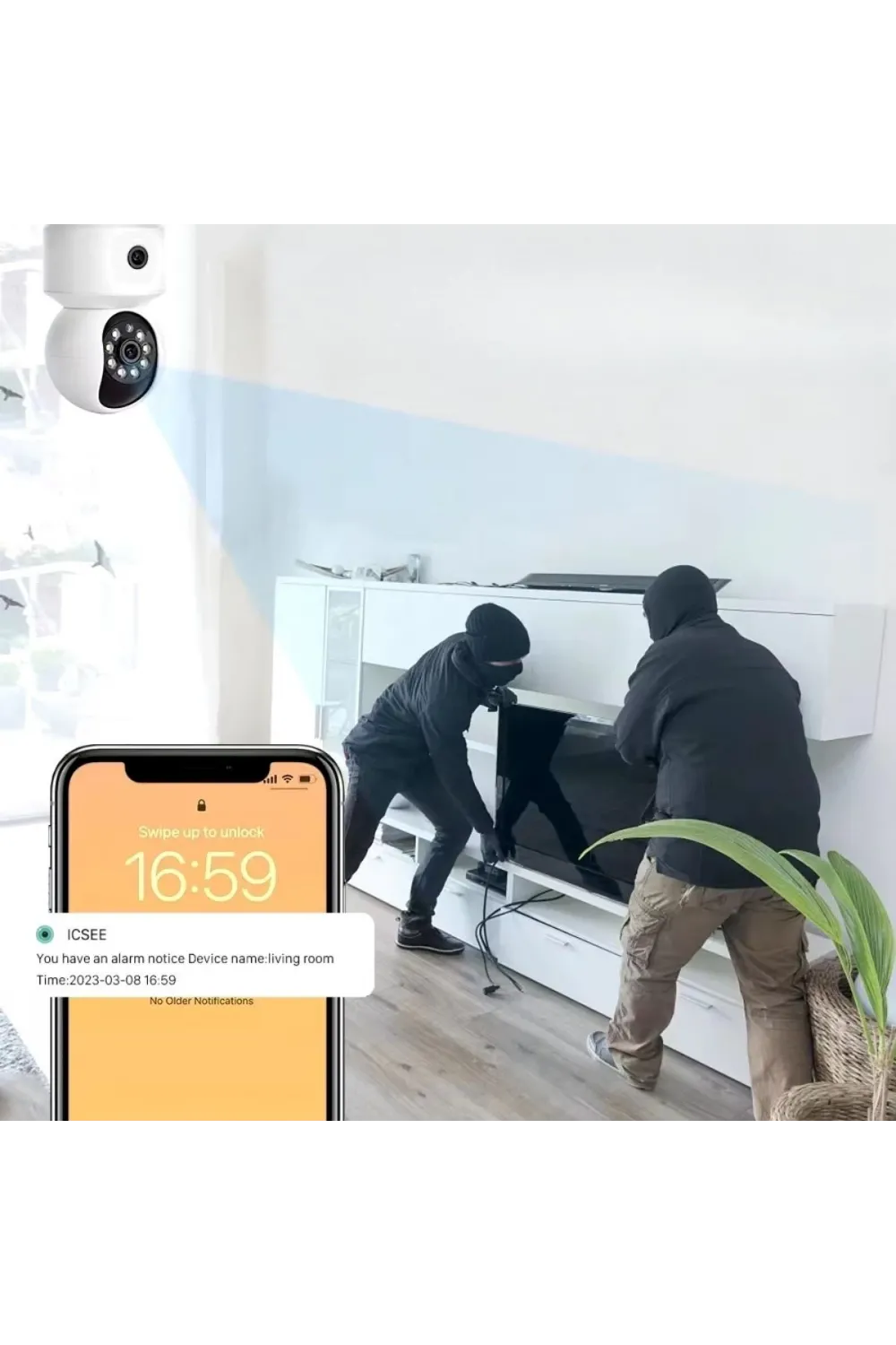 Çift Kameralı Wifi Bağlantılı Gece Görüşlü Ev Tipi Güvenlik Kamerası YoSee