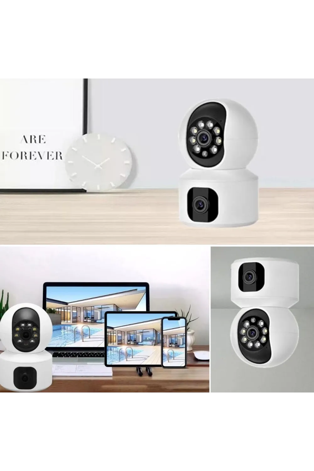 Çift Kameralı Wifi Bağlantılı Gece Görüşlü Ev Tipi Güvenlik Kamerası YoSee