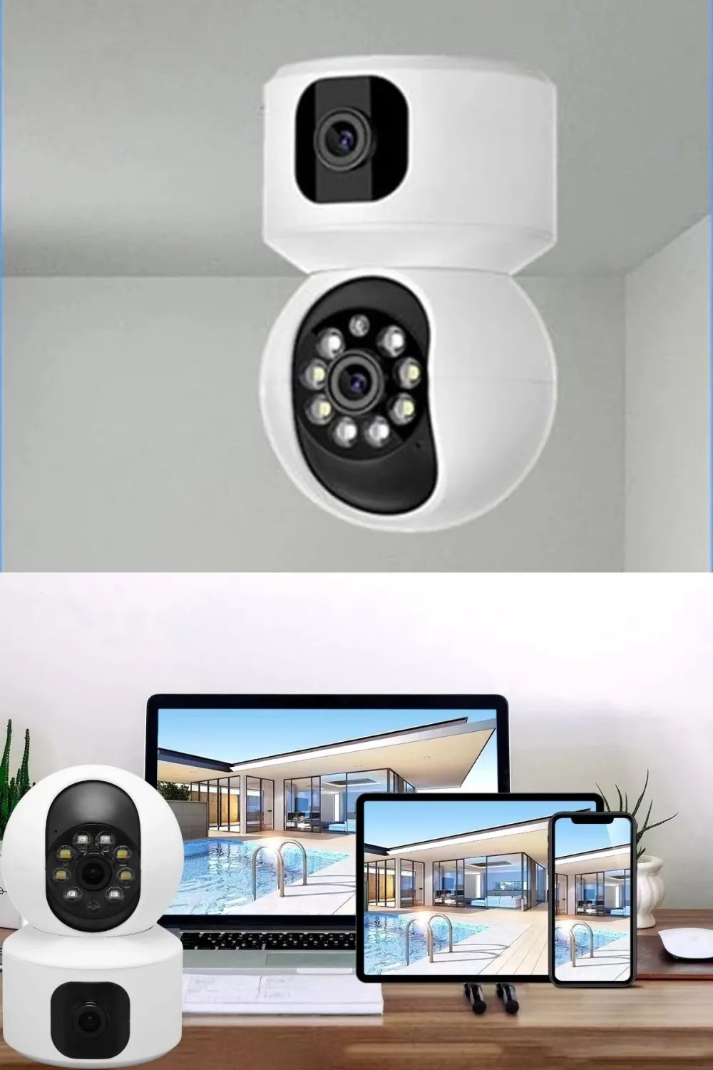 Çift Kameralı Wifi Bağlantılı Gece Görüşlü Ev Tipi Güvenlik Kamerası YoSee