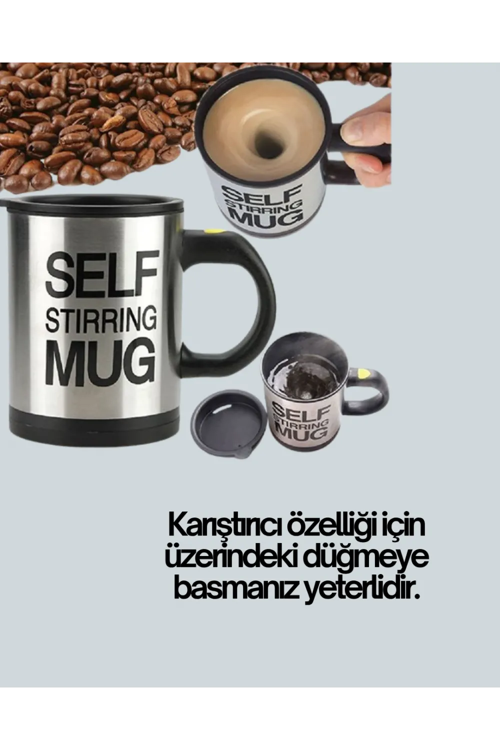 Çift Katmanlı Termos Özellikli Karıştırma Motorlu Kupa