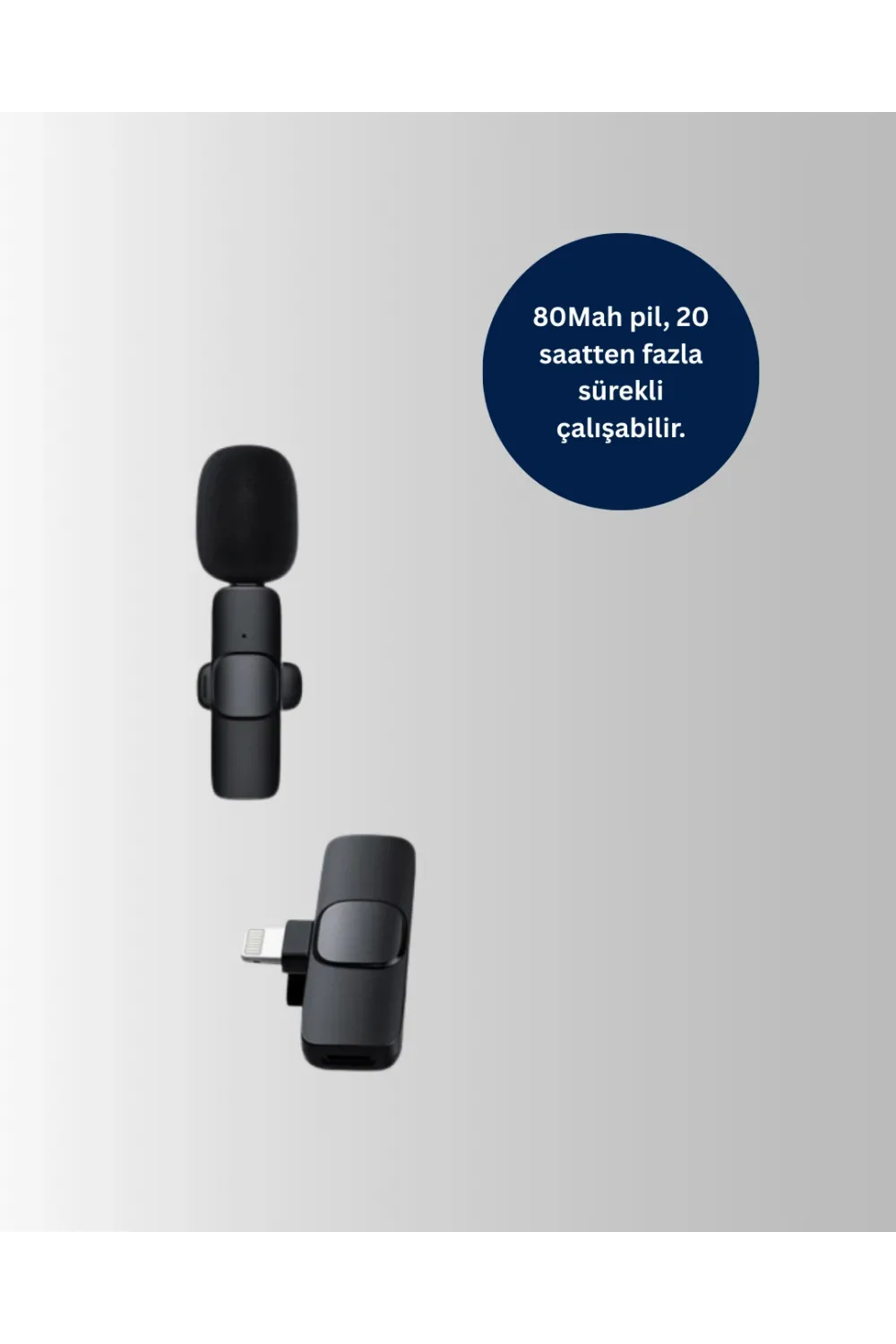 Çift Mikrofonlu Kablosuz Kayıt Seti İphone Uyumlu Mini Mikrofon
