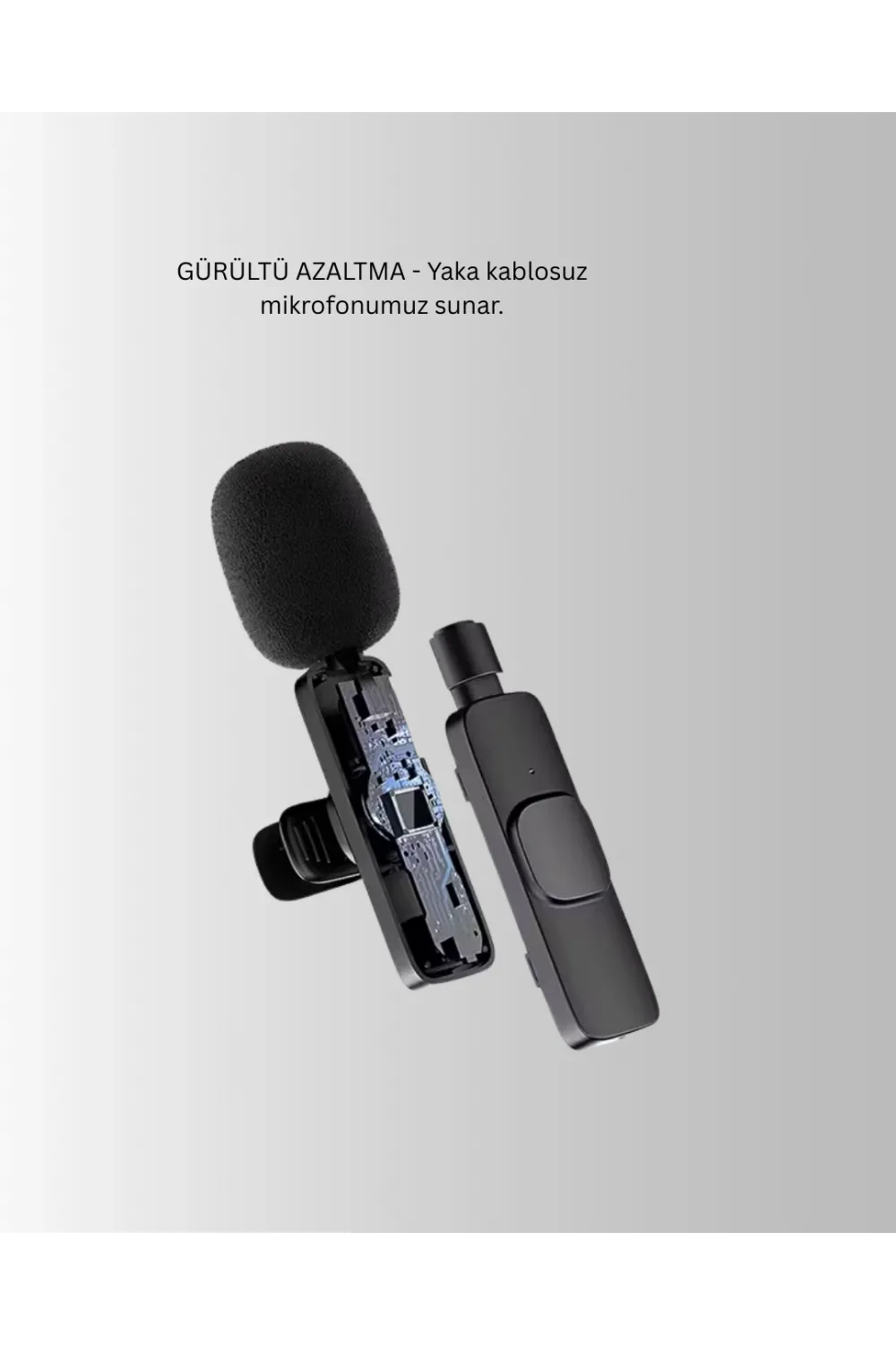 Çift Mikrofonlu Kablosuz Kayıt Seti İphone Uyumlu Mini Mikrofon