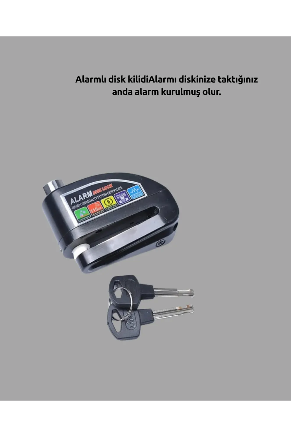 Çift Modlu 110db Alarmlı Disk Kilidi Suya Dayanıklı