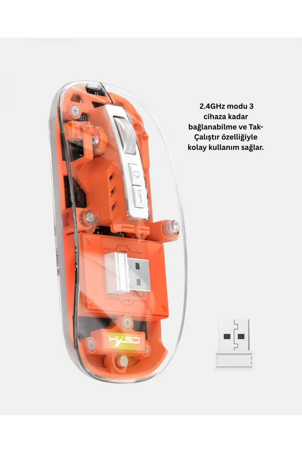 Çift Modlu Kablosuz Bluetooth 5.0 + 2.4ghz Mouse – 3 Cihaz Bağlantılı, Hızlı Geçiş Düğmeli