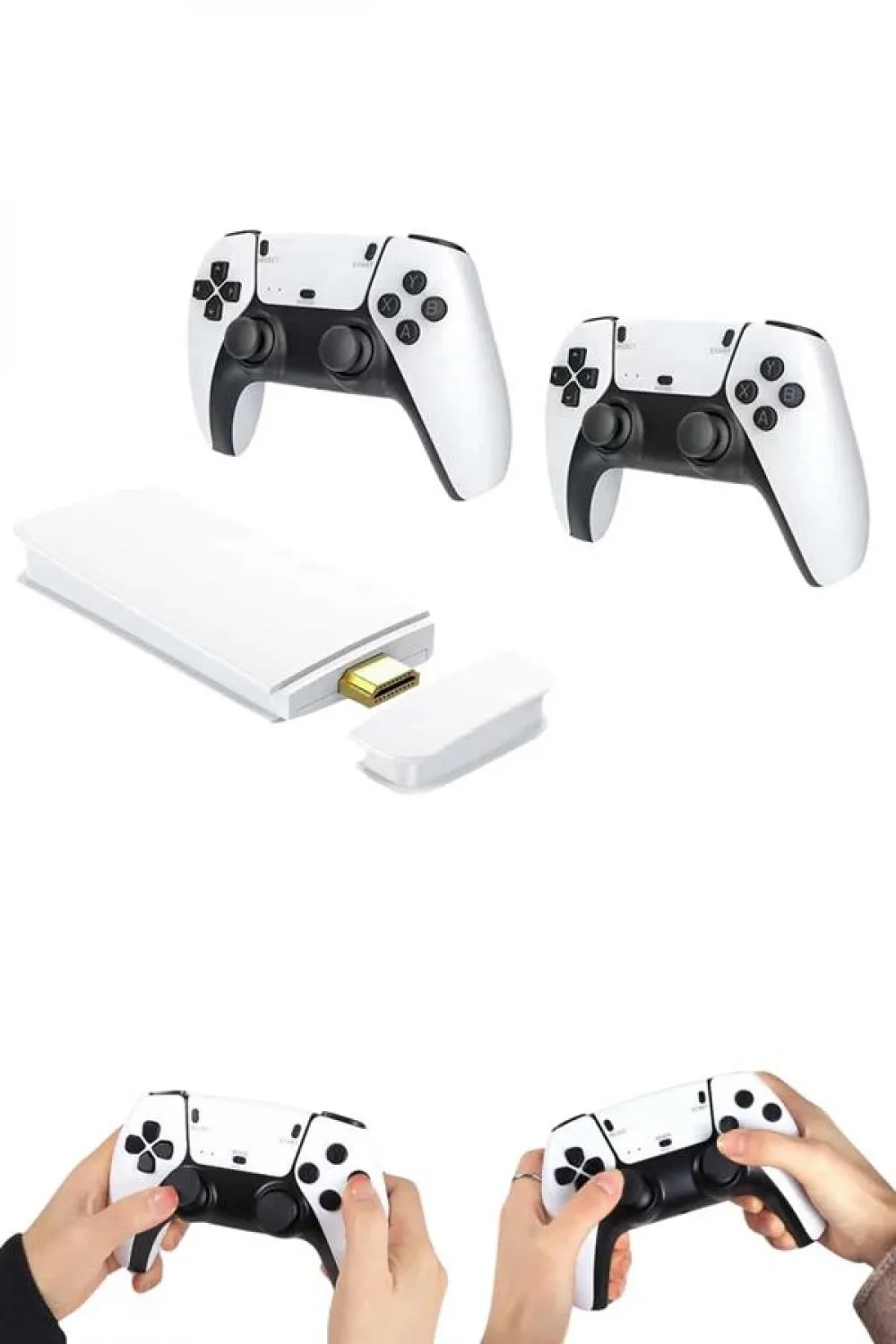 Çift Oyun Kollu 4k Hd Ekran Nostaljik 20.000 Oyunlu Beyaz Game Stick