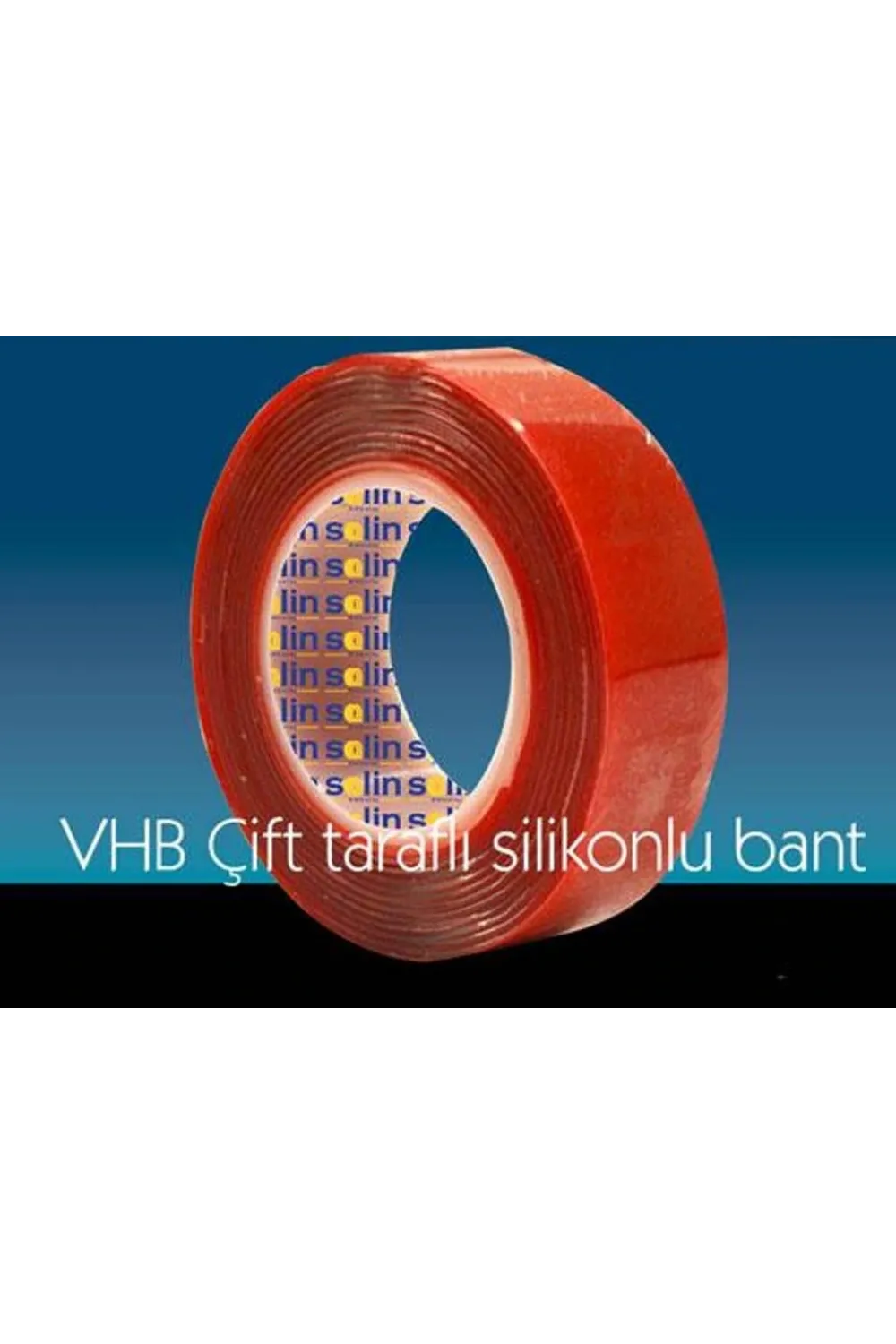 Çift Taraflı Akrilik Silikonize Bant 18 Mm X 2 Metre Kırmızı Vhb