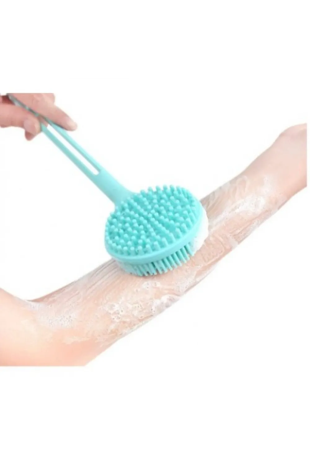Çift Taraflı Silikon Uzun Saplı Banyo Fırçası