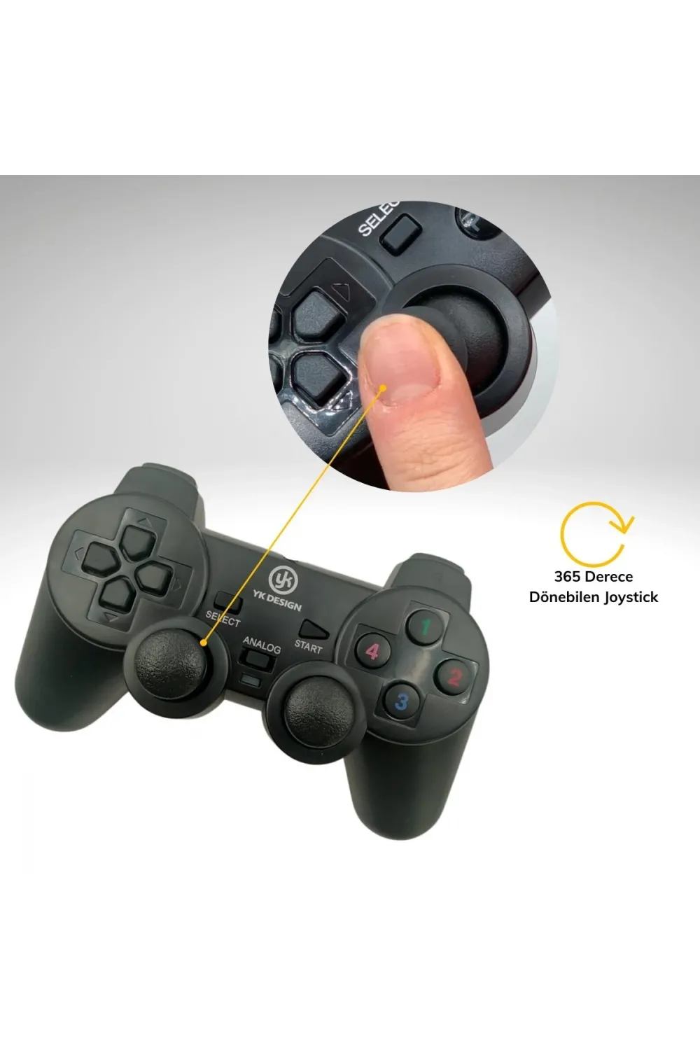 Çift Titreşimli Usb Kablolu Oyun Kolu Pc Uyumlu Vibration Gamepad