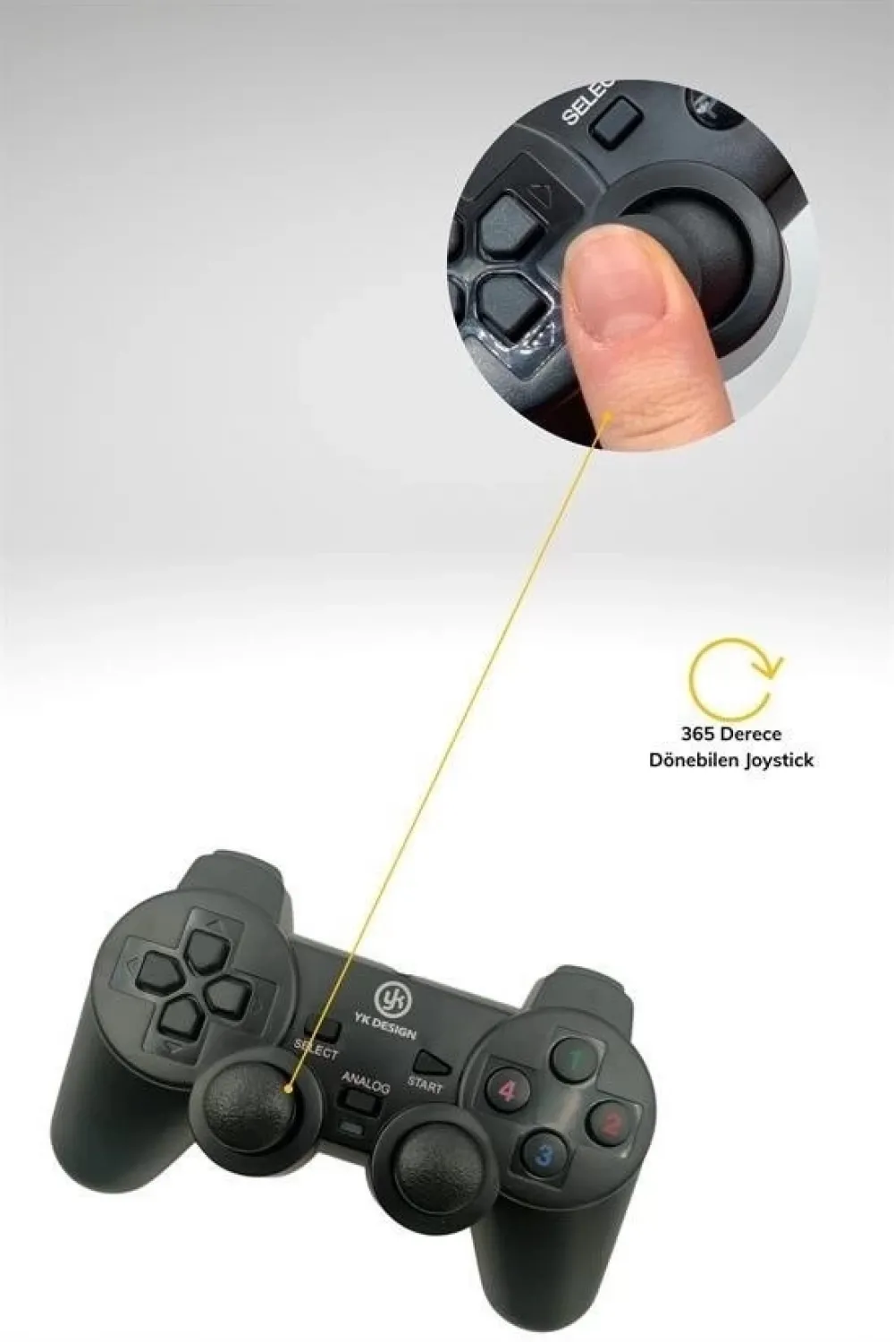 Çift Titreşimli Usb Kablolu Oyun Kolu Pc Uyumlu Vibration Gamepad