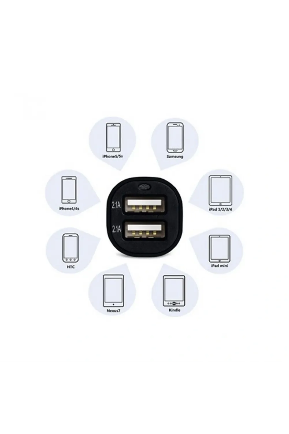 Çift Usb Girişli 2.1 Amp Araç Çakmak Soketi